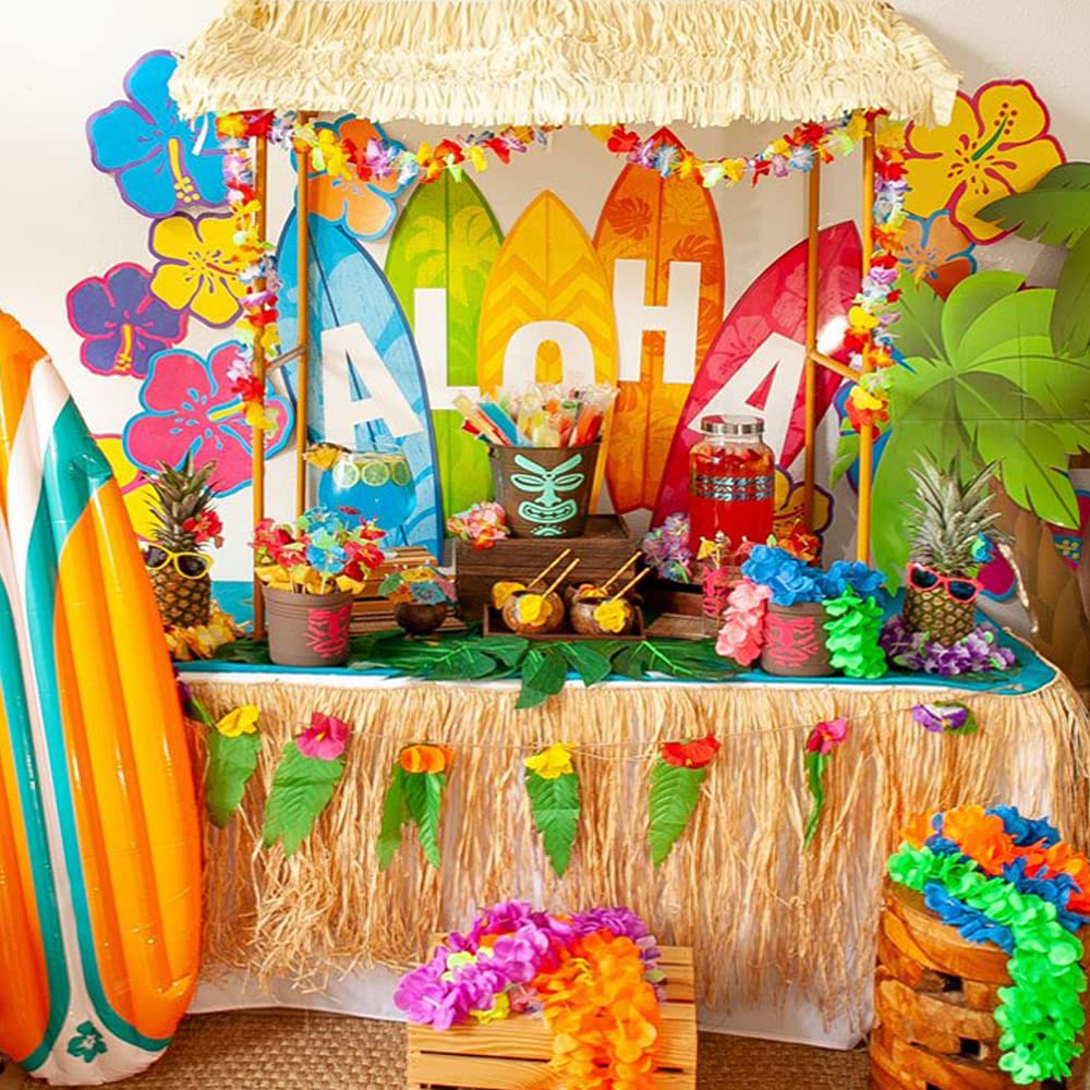 Tropical Luau Party Decorations Set Hawaiian Beach Theme Party Favors Luau Party Supplies with 9ft