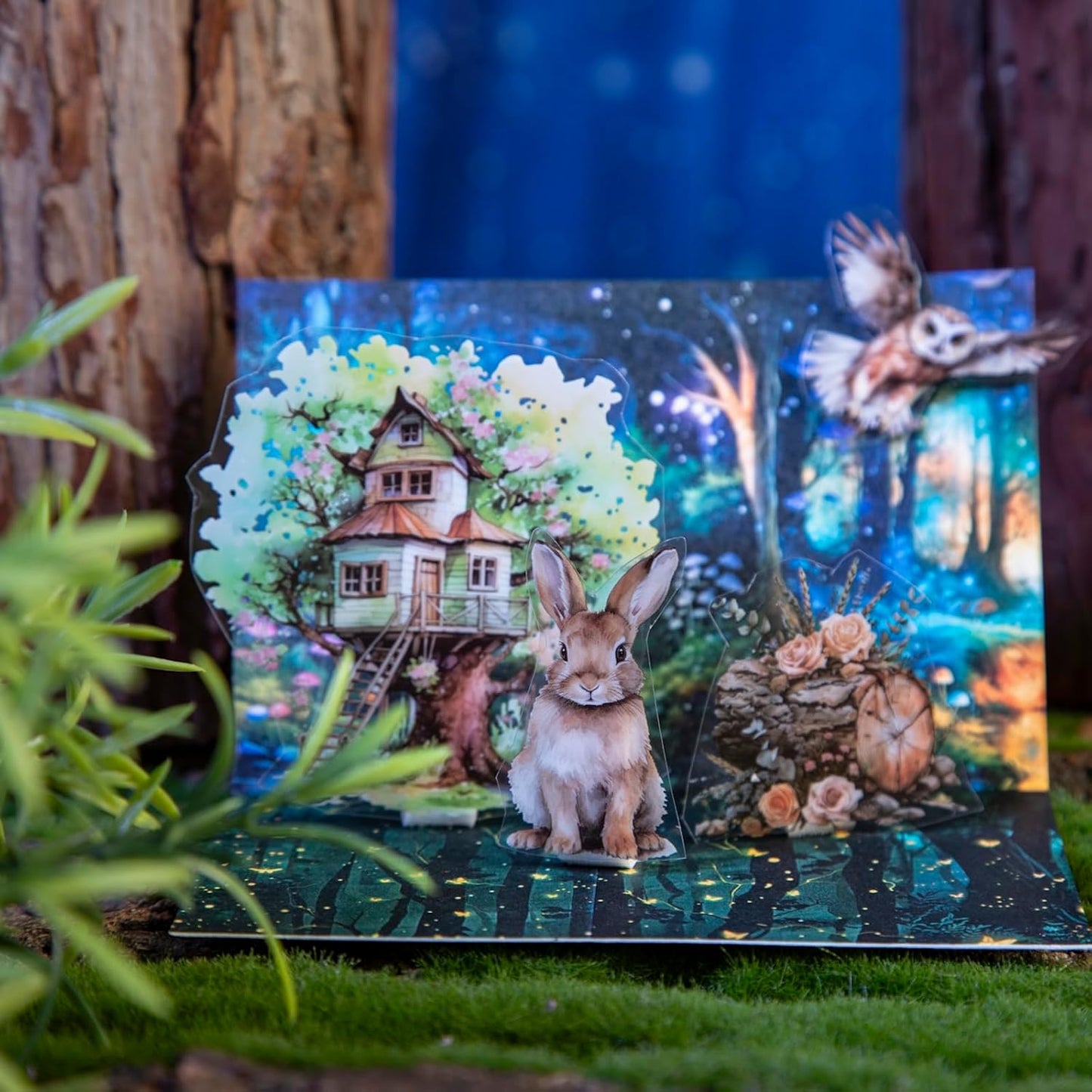 Night Forest Seamless Washi Tape Scrapbook Kit ??6 Rolls with Starry Sky, Fairy Woods & Twilight Designs for Journaling, DIY Crafts, Gift Wrapping, Card Making, Decoration, 3.15in Wide