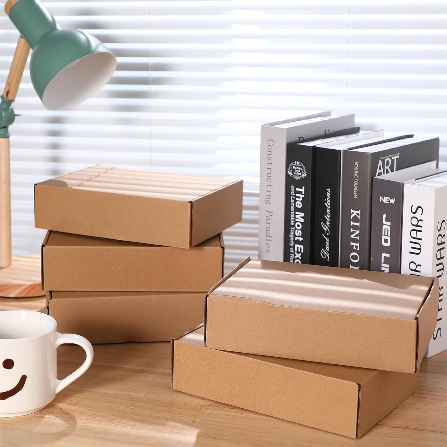 Qilery 200 Pcs Shipping Boxes Cardboard Gift Corrugated Cardboard Brown Boxes Mailer Packaging for Mailing Small Business Present (9 x 6 x 2 Inch)