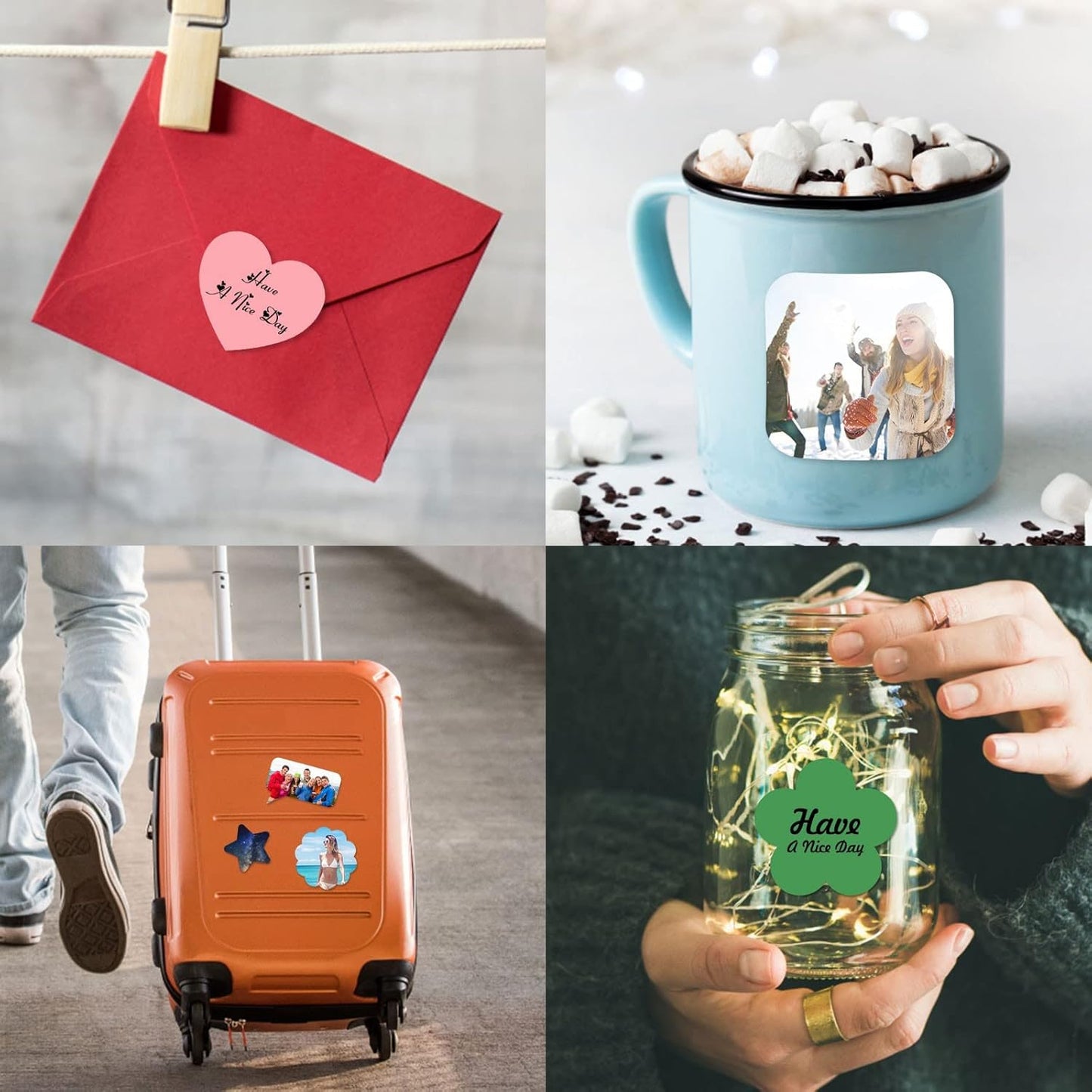 200 Pack Custom Stickers Personalized Labels for Business Logo Customized Vinyl Wedding Favors Birthday Baby Bridal Shower Make Your Own 1 Inch-10 Inch,lable-flower200