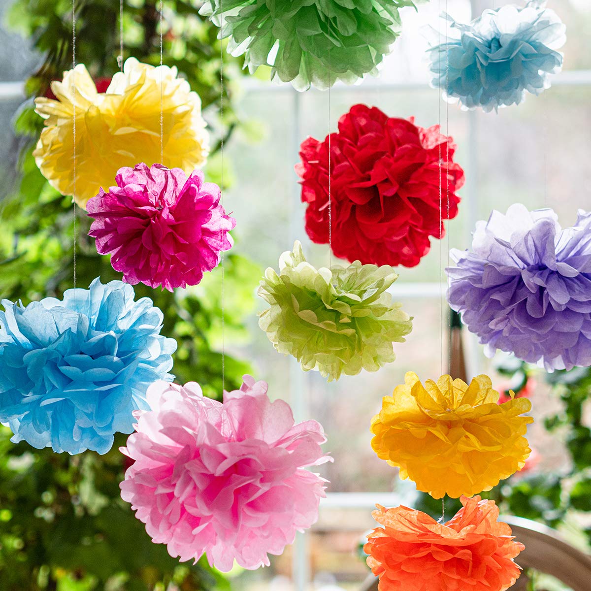 Tissue Paper Pom Poms - Large Tissue Paper Flowers for Fiesta Parties, Baby Shower Decorations