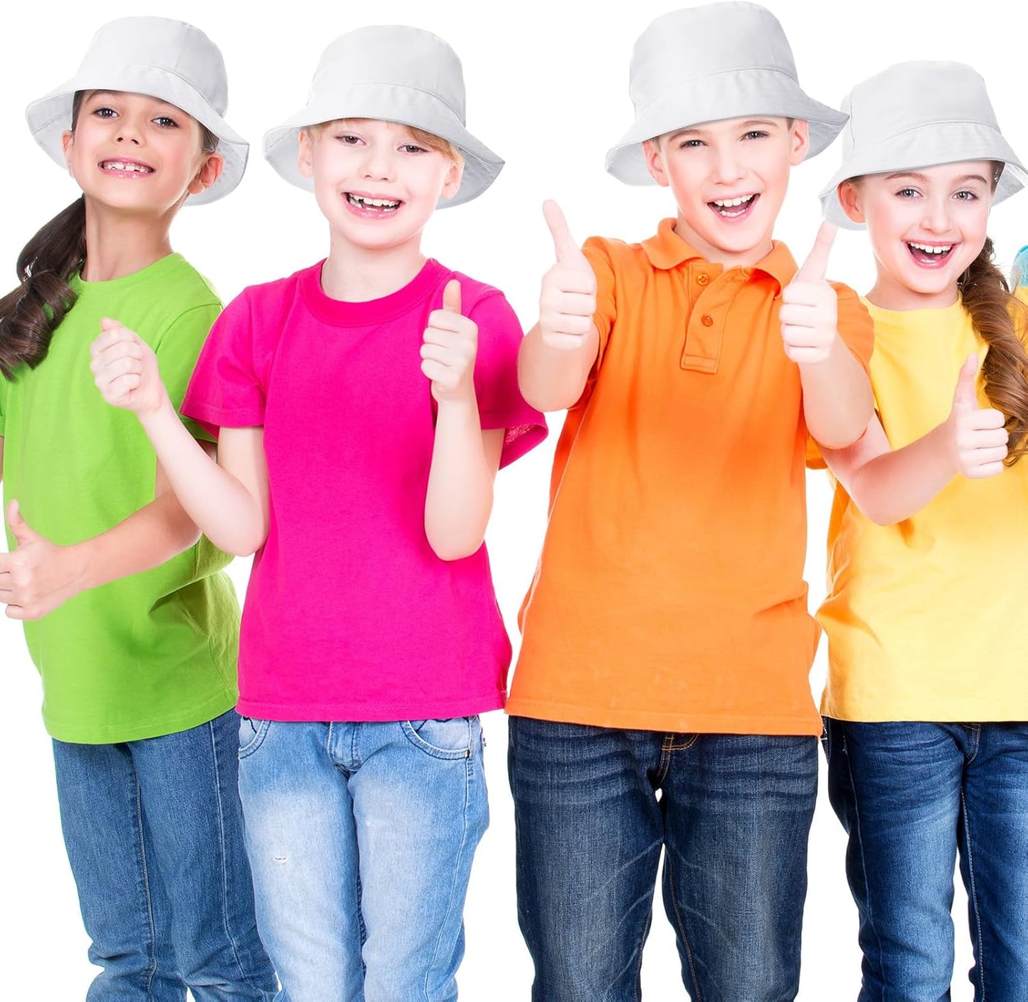 DIY Kid Bucket Hat White Creative Painting Blank Cap Bulk Cotton Polyester Sun Hat Sport Birthday Party Craft