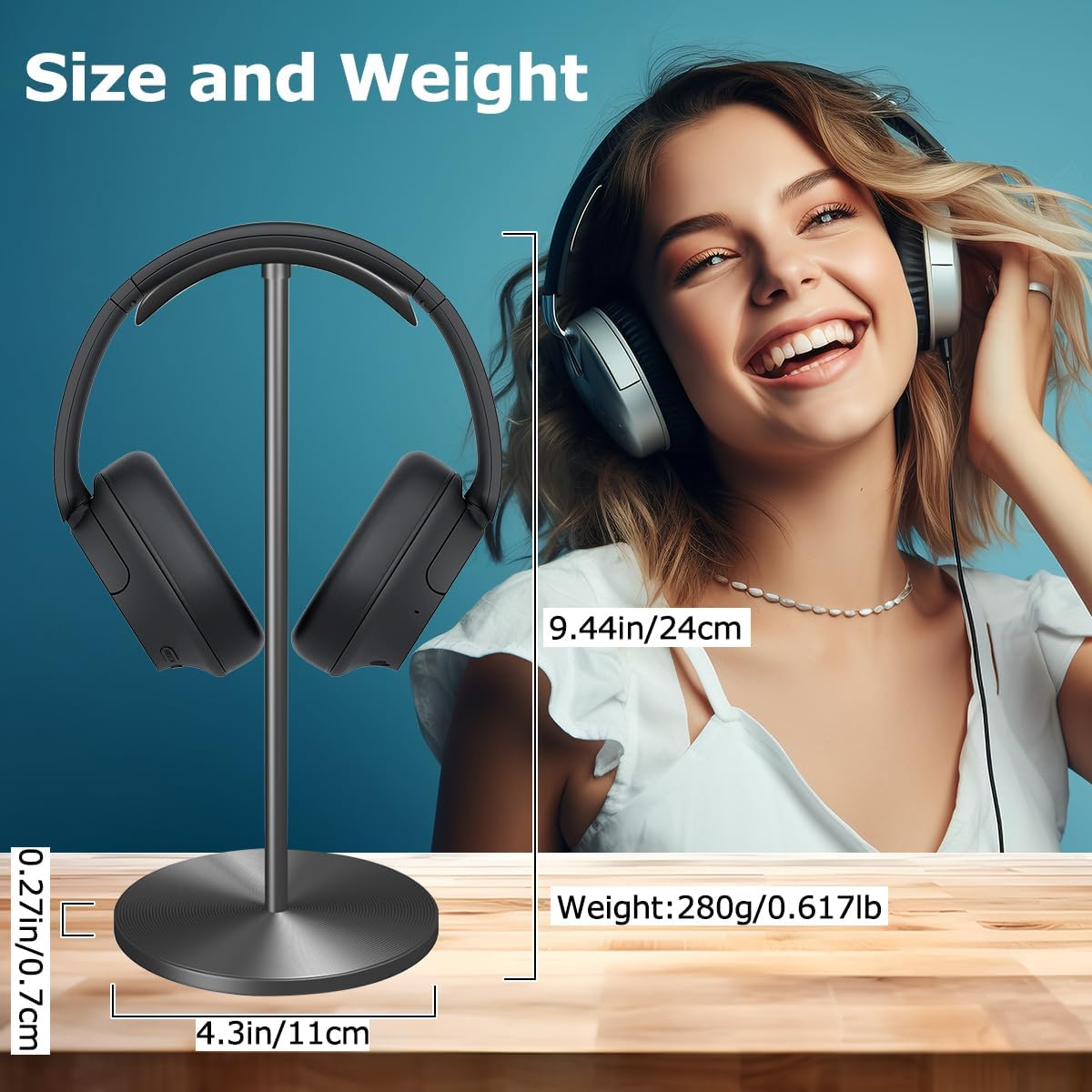 Headphone for Desk Hanger Holder Organizer Keeper Racks Storage Mount Gaming Headset Stand Premium Functional Craftmanship Headset Stand (Metal)