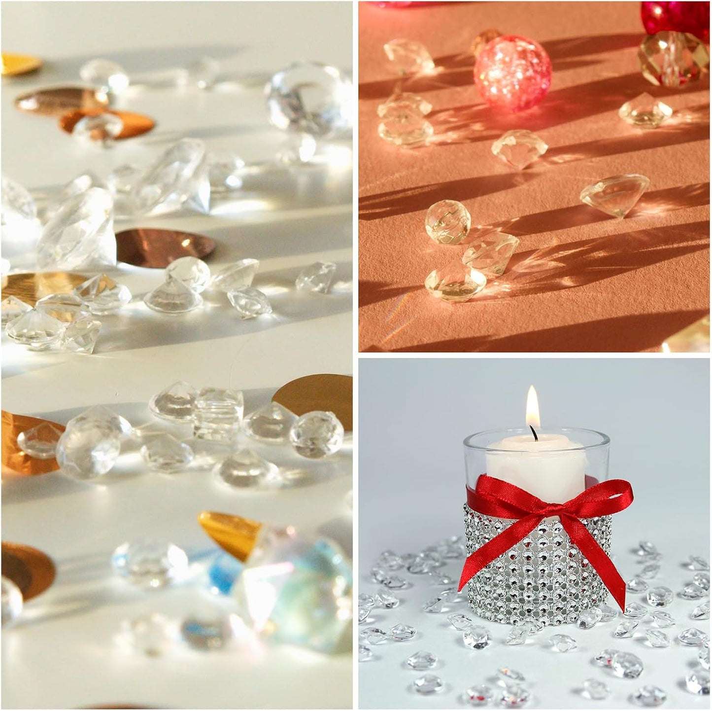 PATIKIL 4000 Pcs Wedding Table Scatter Confetti Crystals 6 mm Acrylic Diamonds Vase Fillers Gems for Table Centerpiece Decorations Party Vase Beads, Dark Red