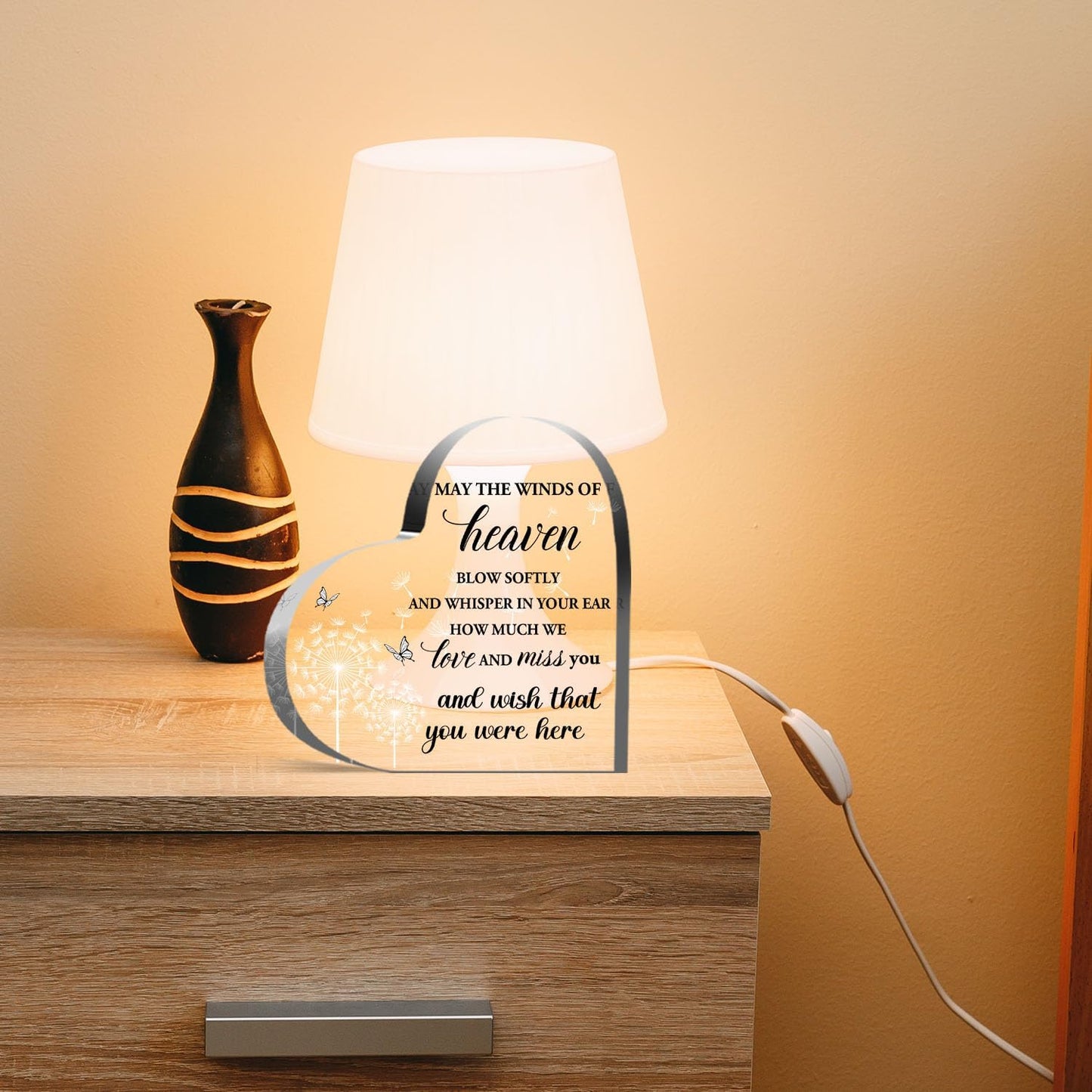 Sympathy Gifts for Loss of Love One, Memorial Gifts for Family Women Man, In Memory of Love One Acrylic Heart Plaque, Bereavement Condolences Grief Gifts, Funeral Remembrance Decor Ornament Sign