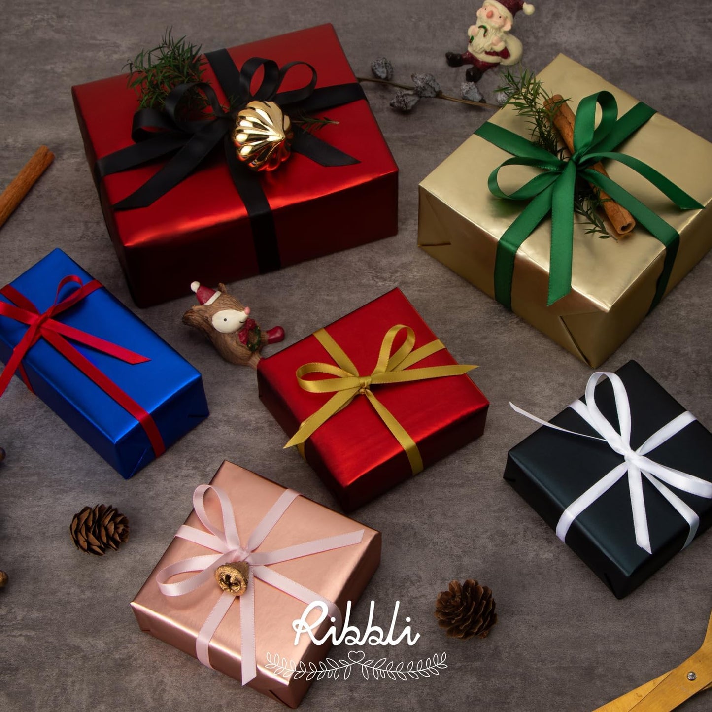 Ribbli Forest Green Double Faced Satin Ribbon,1/2 Inch x Continuous 25 Yards,Use for Craft Bows Bouquet, Gift Wrapping, Wedding Decoration, Floral Arrangement