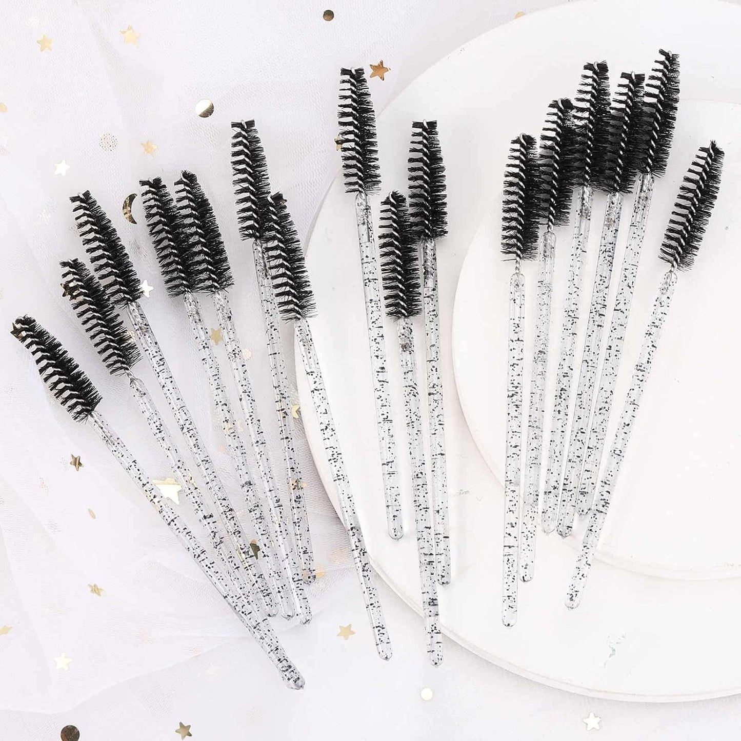 Tbestmax 300 Disposable Mascara Wands Spoolies Eye Lash Brush for Eyebrow/Eyelash Extension Black