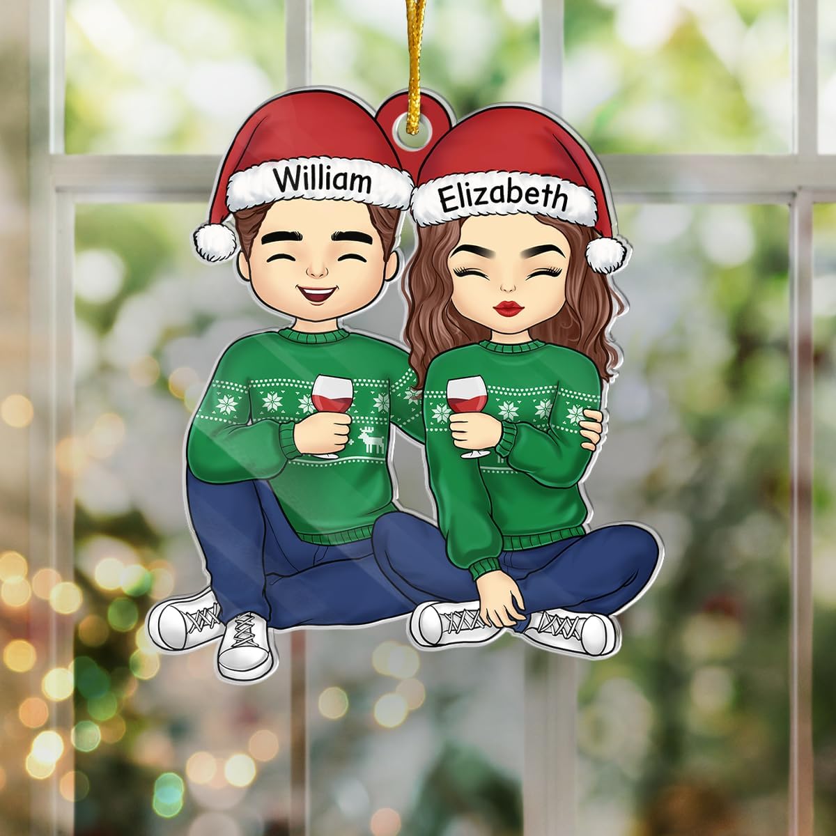 Pawfect House Cheers to A Merry Christmas Personalized Couple Christmas Ornament, Tree Decorations, Anniversary, Birthday Gifts for Husband, Wife, Housewarming Gift Ideas, Custom Ornaments Gift