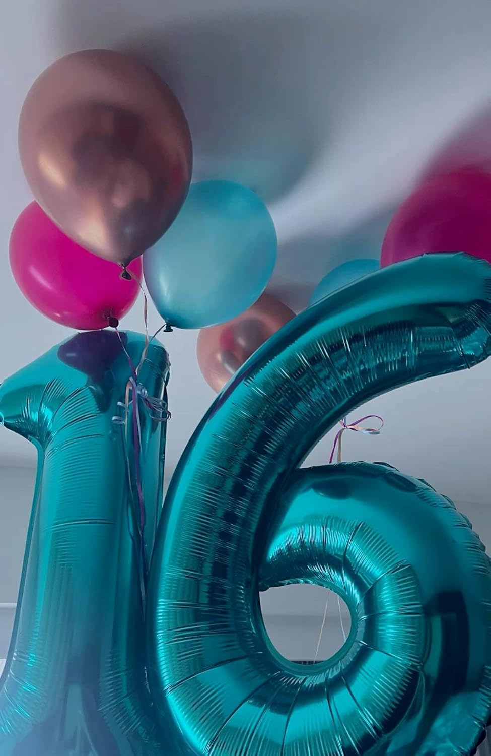 40 Inch Blue Large Number 4 Balloons, Giant Foil Number Four 14 24 34 40 44 Balloons, Blue Mylar Big Balloon for Anniversary Graduation Decorations