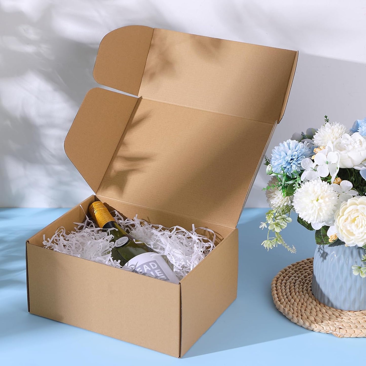 Qilery 100 Pcs Shipping Boxes Cardboard Gift Corrugated Cardboard Brown Boxes Mailer Packaging for Mailing Small Business Present (6 x 4 x 2 Inch)