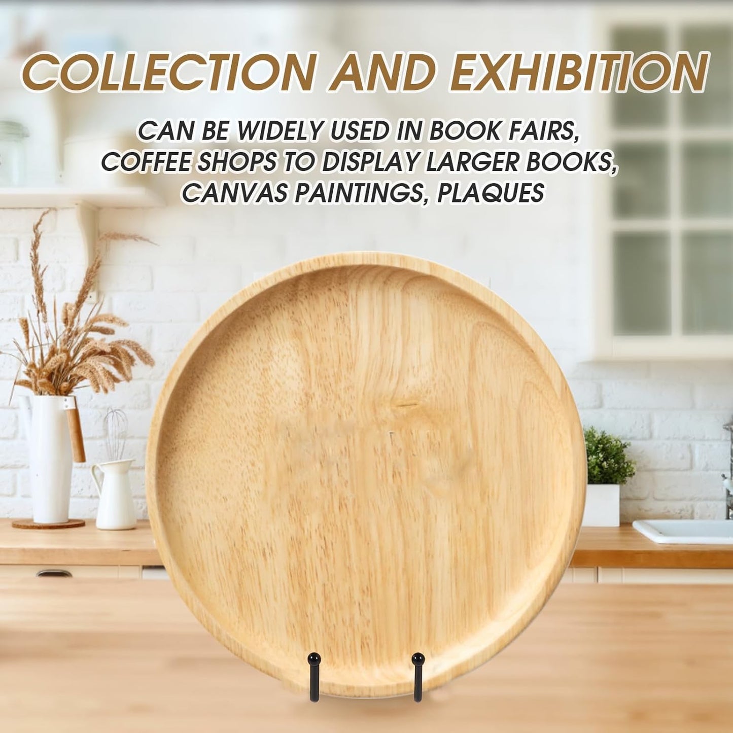 Decolore 10 Inch 3 Pack Large Black Table Easel Plate Stands for Display Plate Holder Display Stand for Decorative Plate, Poster, Tabletop Art and Platter