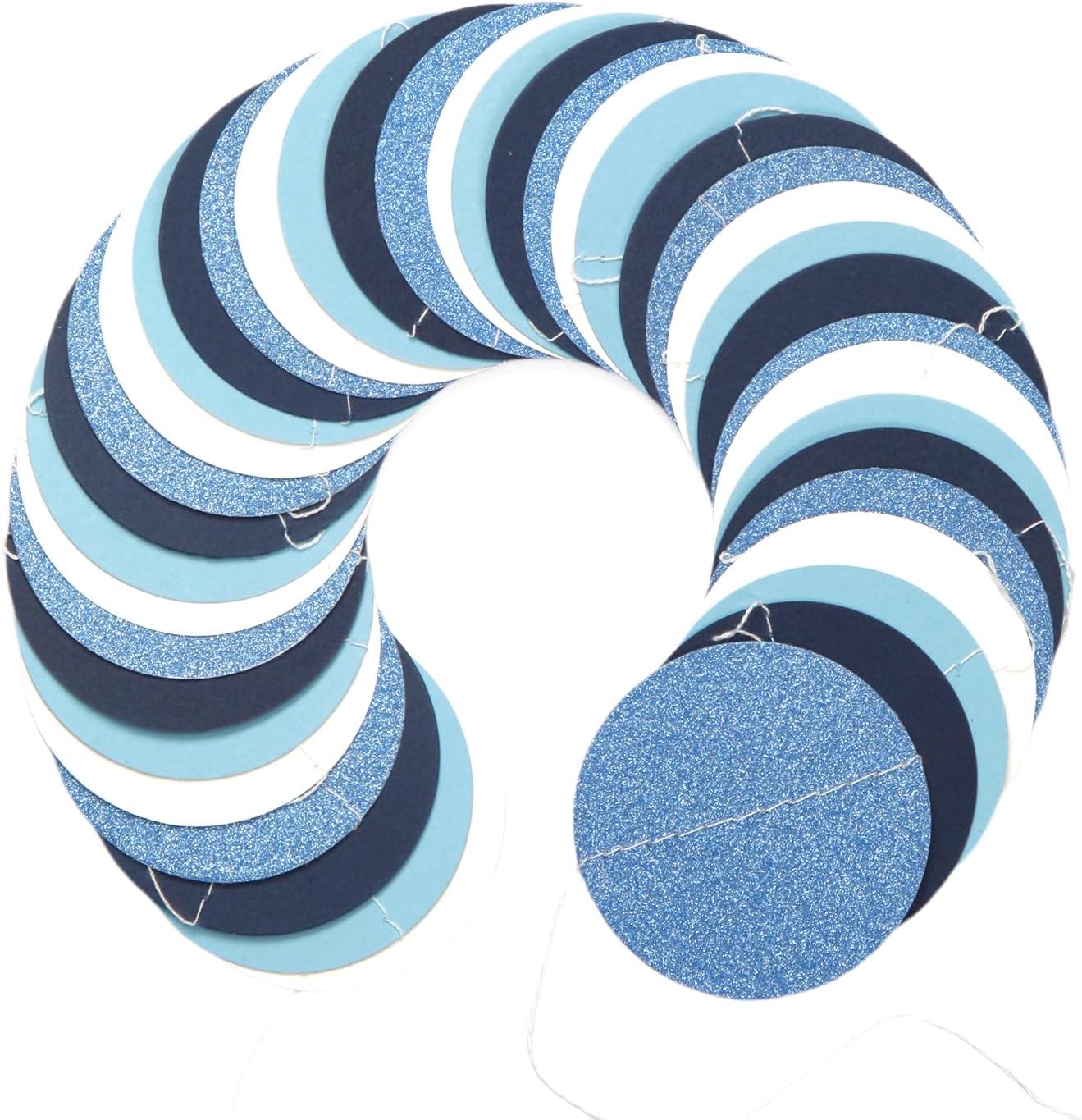 Light-Blue Navy-Dusty White Party-Decorations Garland - 52ft Baby Boy Shower Royal Paper Streamers Banner,Birthday Bridal Baby Shower Bachelorette Wedding Hanging Supplies Decor Hugfond