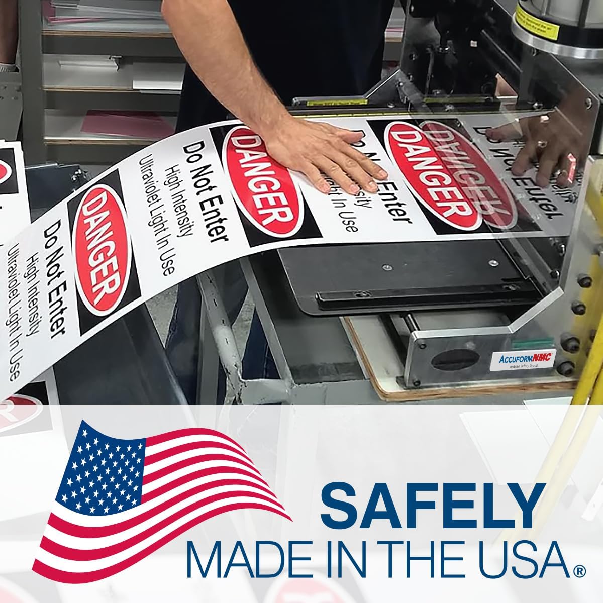 Custom OSHA Style Notice Sign 7" x 10" Adhesive Vinyl Sign, Customizable "Your Text Here", by AccuformNMC Made in USA