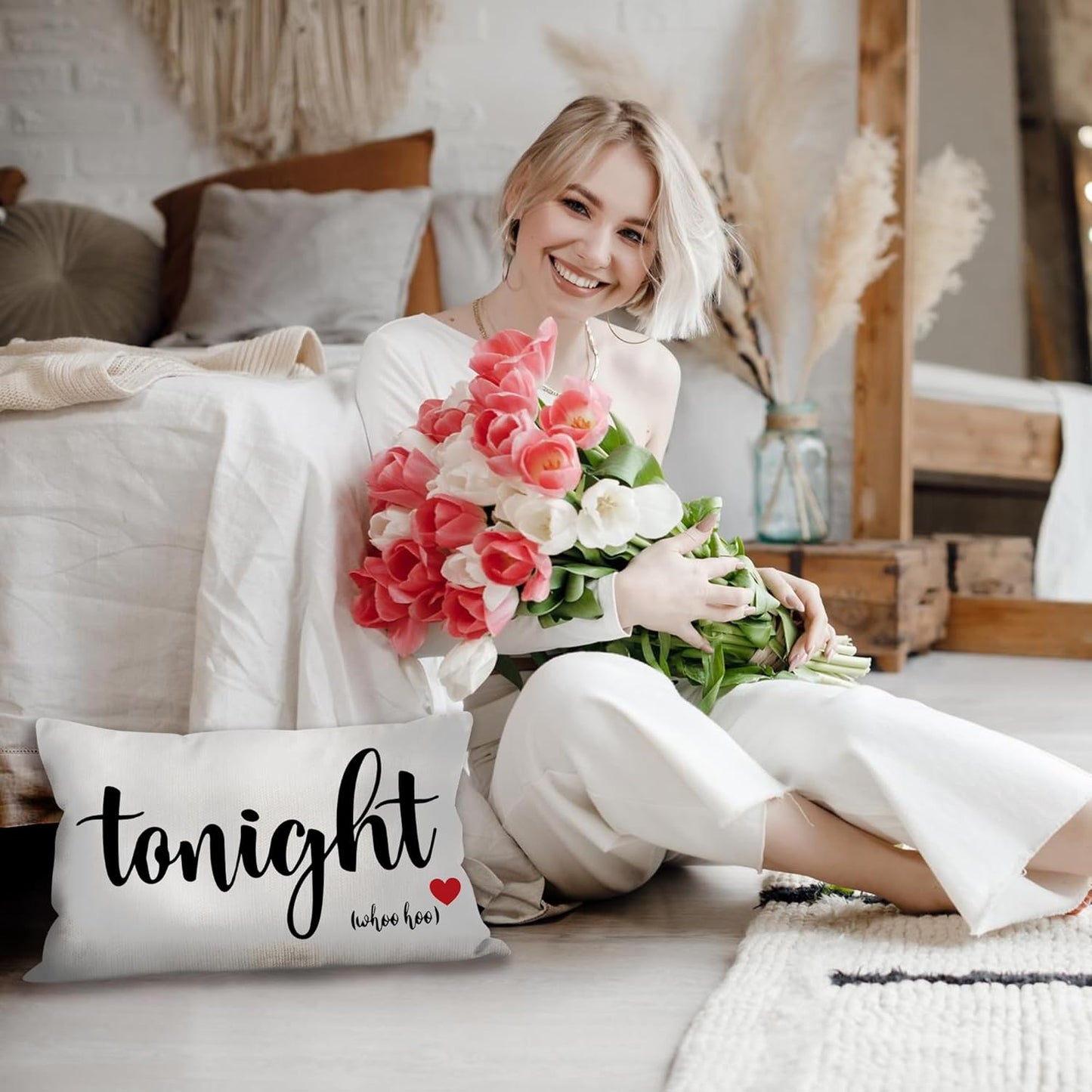 Mancheng-zi Bridal Shower Gifts, 12x20 Pillow Cover, Bachelorette Gifts for Bride, Wedding Gifts, Bridal Shower Gifts for Bride to be, Funny Throw Pillows for Bedroom (Beige)