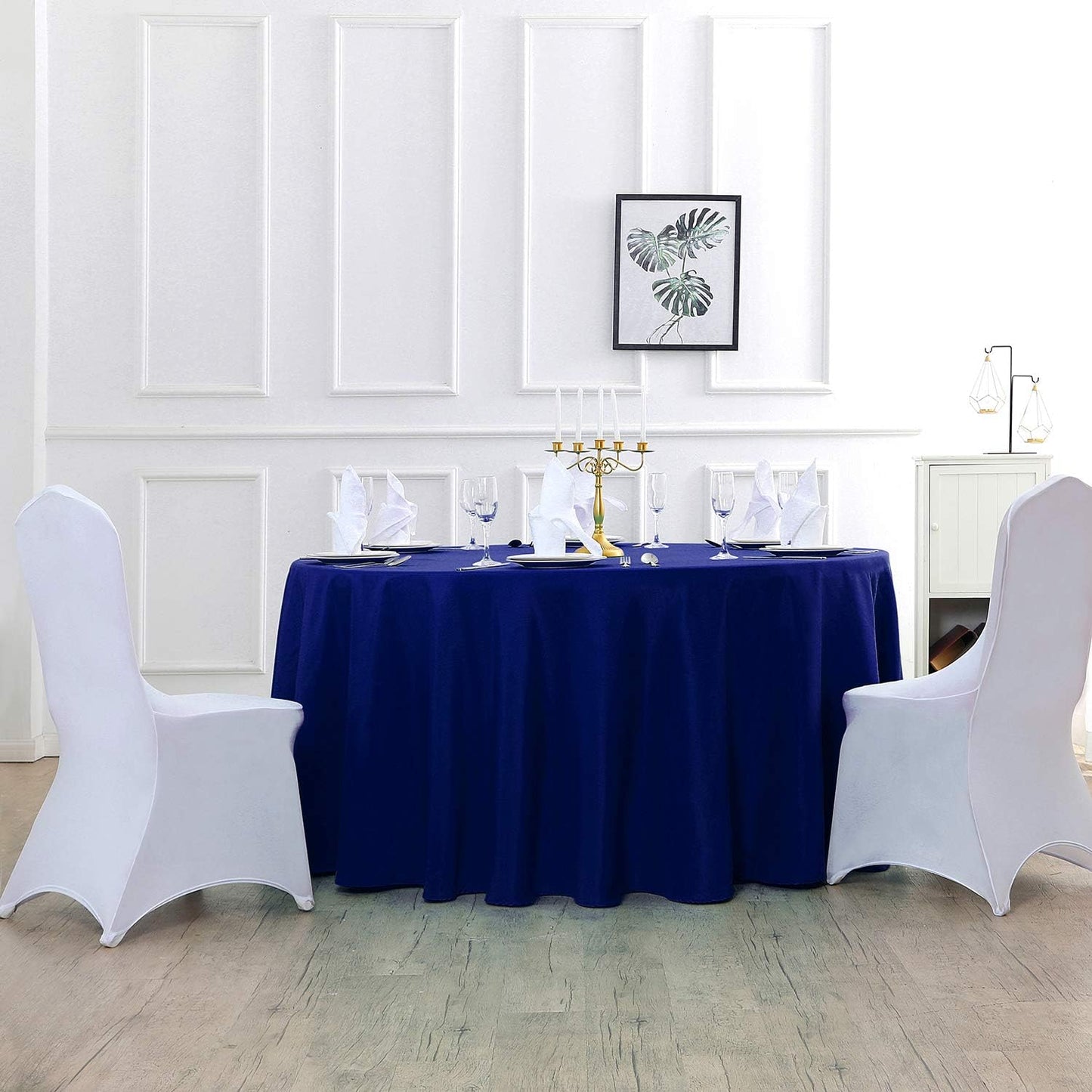 60 inch Round Tablecloth Washable Polyester Table Cloth Decorative Table Cover for Wedding Party Dining Banquet(60 inch,Royal Blue)