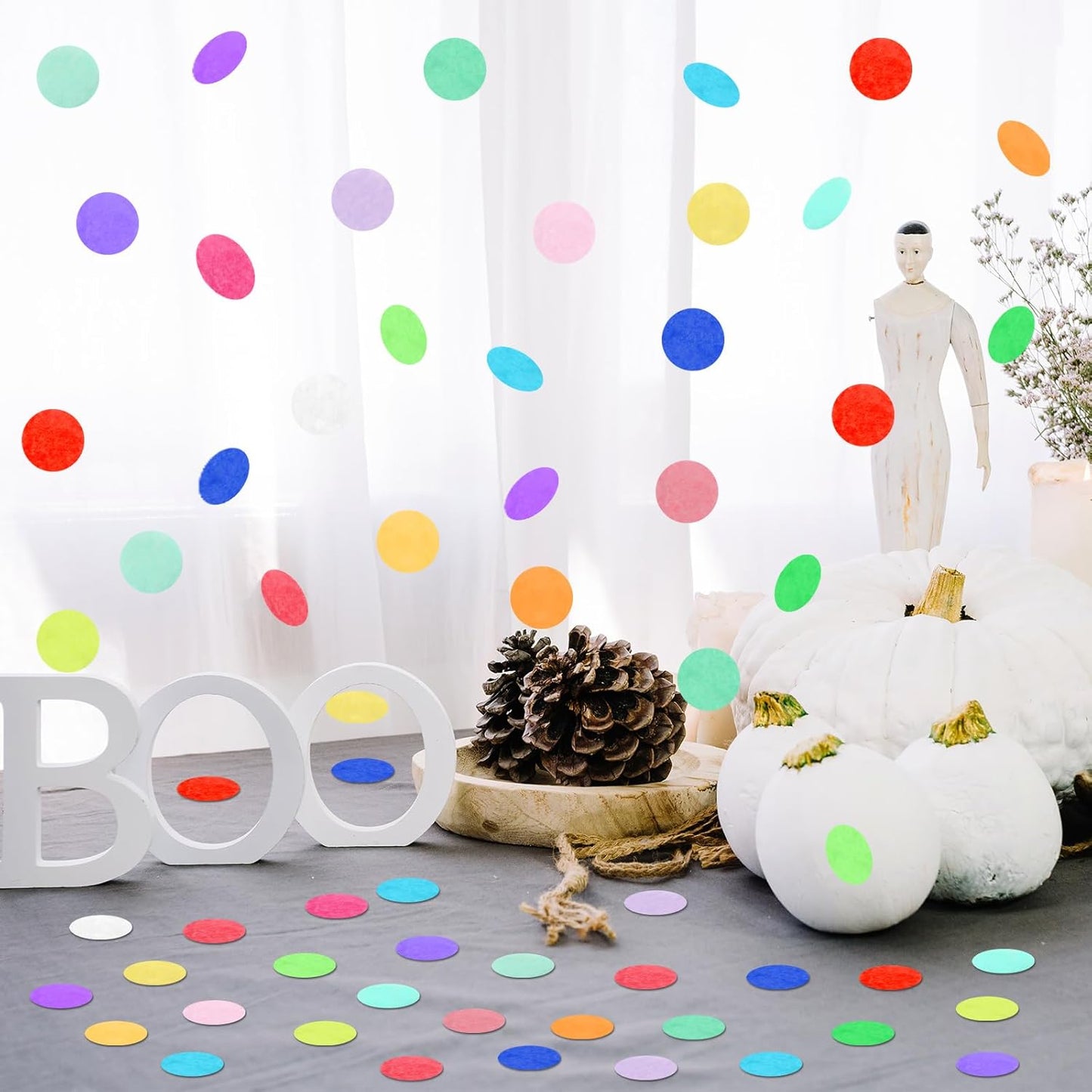 MARFOREVER 5.4oz Multicolor 1 Inch Round Tissue Paper Confetti, Round Confetti Birthday Scatter Table Rainbow Sprinkles Circle Dots for Wedding Baby Shower Crafts Christmas Party Decorations