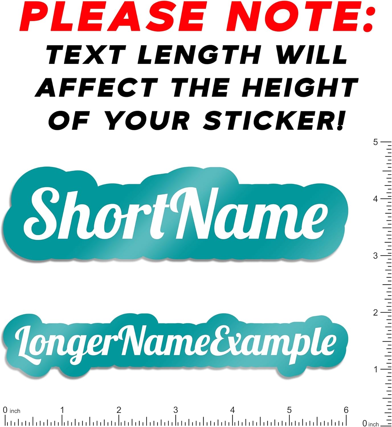 VulgrCo Custom Name Vinyl Stickers - Customizable Full Color Print Text Personalized to You Decal for Water Bottle, Phone, Bumper, Window, More! Waterproof, Dishwasher Safe, UV and Fade Resistant