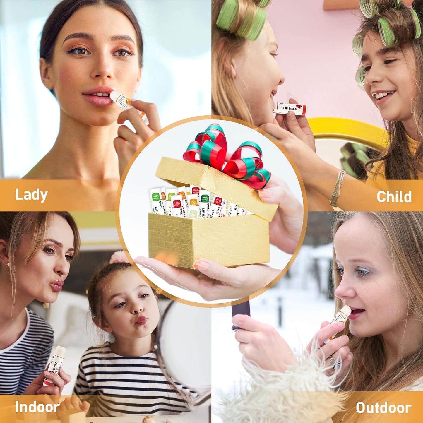 DMSKY 60 Pack Lip Balm, Natural Lip Balm Bulk with Vitamin E and Coconut Oil, Moisturizing Lip Balm for Chapped Lips, Bulk Lip Balm for Women-12 Flavors