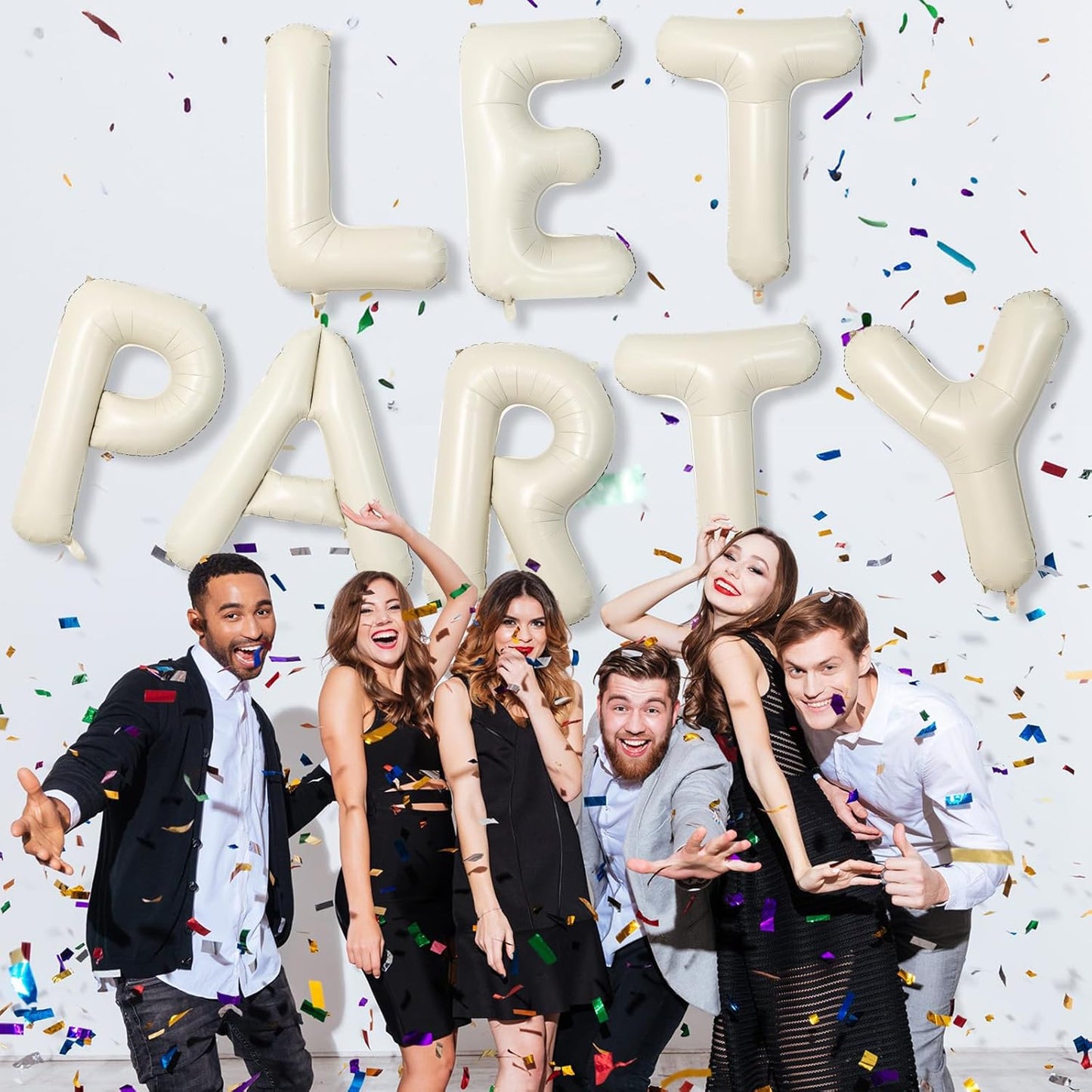 Big Letters Balloon U, 40 Inch Cream White Sand Helium Mylar Alphabet for Customizing Name, Self Inflating Beige Foil Custom Letter for Girls Birthday Party Baby Shower Decoration