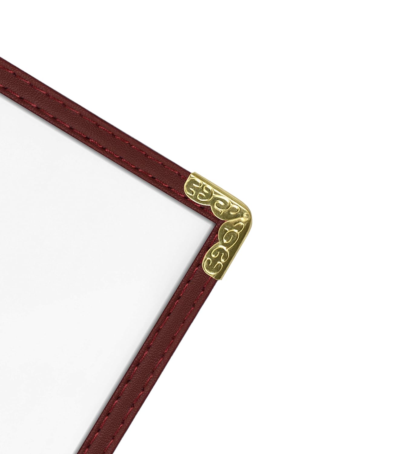 Goodsmart Restaurant Menu Covers - 25 Pack Burgundy 8.5" x 11", 4-Page/8-View, Side-Loading Vinyl Menu Holders with Clear Sleeves, Double-Stitched, Leather-Style Café Covers with Gold Corners