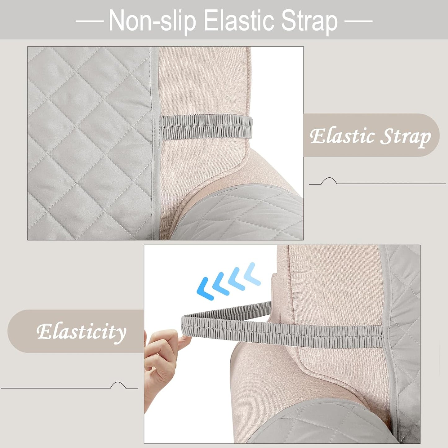 Reversible 4 Seater Sofa Cover 91 Inch Large Couch Cover Furniture Protector(Sofa XX-Large,Light Grey/Beige)