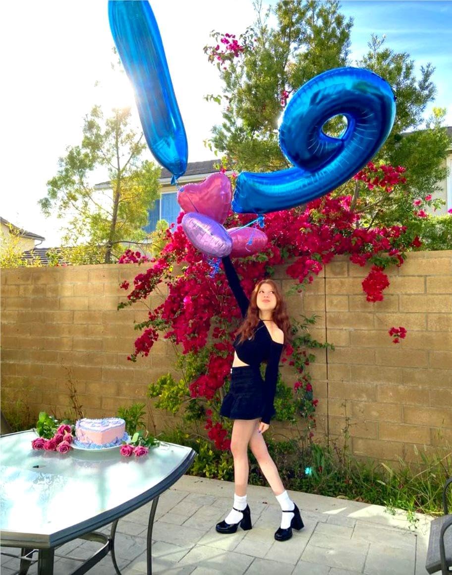 Navy Blue Large Number 7 Balloon, 40 Inch, 7th Seven Birthday Balloon Number, Mylar Foil Birthday Party Decorations, Anniversary, Graduations