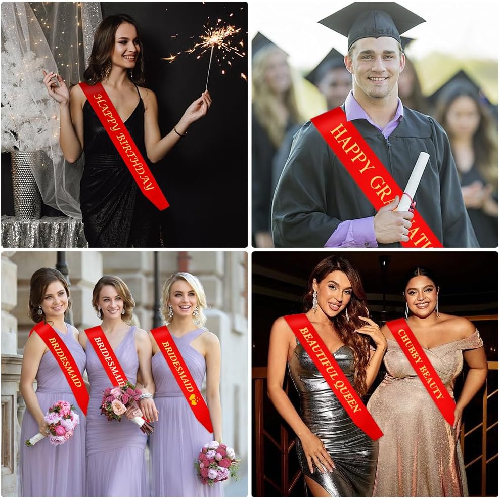 Blank Sash 16 PCS Sashes DIY Satin Sash Chair Sashes Scout Sash President Sash Senior Sash Scout Sash Wedding Party Sash