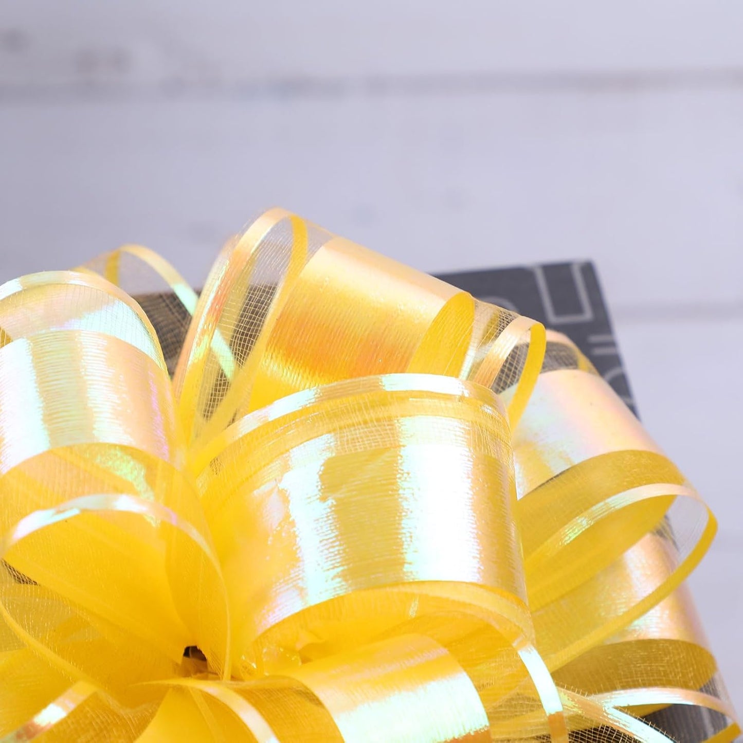 12 Pieces Laser Pull Bows 6 Inch Gift Wrapping Pull Bows with Ribbon for Christmas Presents Wedding Gift Wrapping Baskets