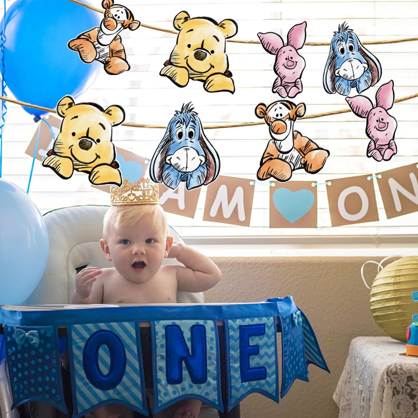 Cute Bear Banner For Baby Shower Decorations Birthday Banner Party Decoration Party Supplies(8PCS)