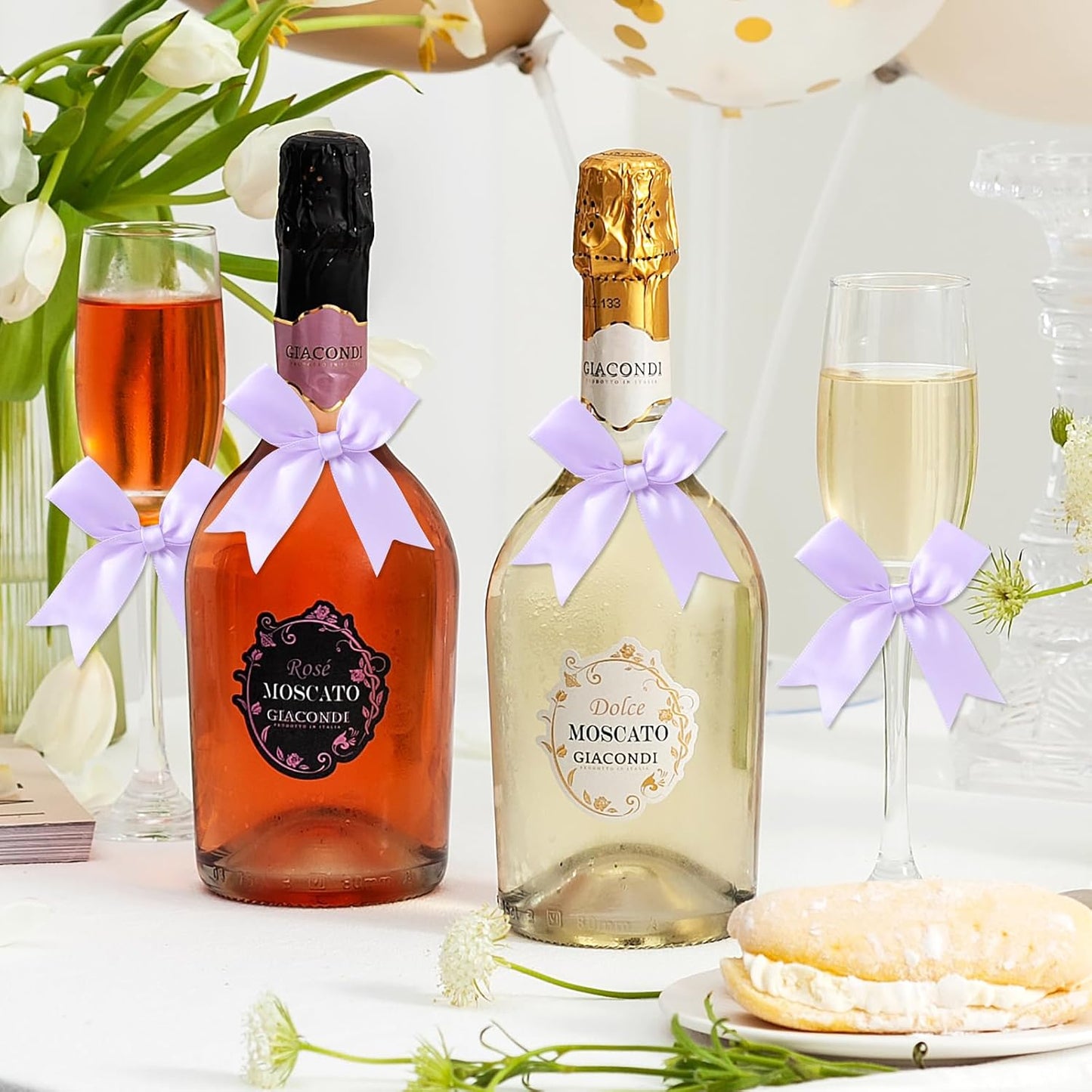 Feluwi Light purple Gift Wrap Bows (50 Pcs) - 3.3 Inch Elegant Plastic-Free Bows for Christmas Gifts, Birthday Presents, Wedding Friendly Party Supplies, Baby Shower, Gift Bags Decorative Accessories