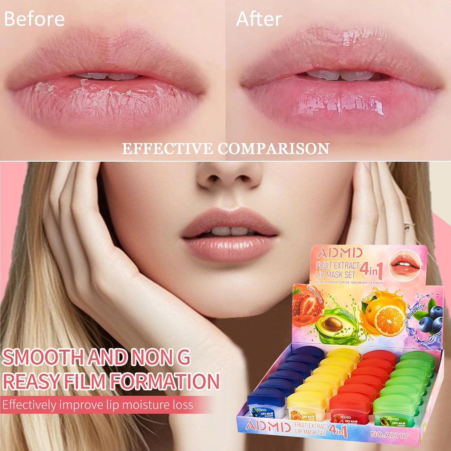 Lip Moisturizing Set, Lipstick, 24 Nourishing And Lip Balm Fruit Flavor Sets, Suitable For Dry Peeling, Dull, Lip Lines, Moisturizing And Repairing Lipstick