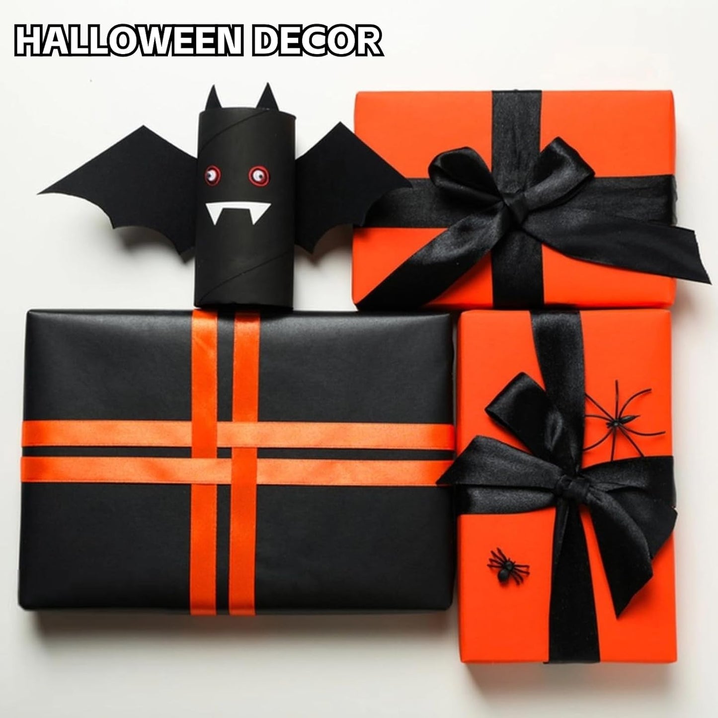 Black Wrapping Paper, 15"×450" Art Craft Kraft Paper Construction Bulletin Board Decorative Paper Roll for Father?™s Day Birthday Halloween, Bouquet Graduation Gift Wrap for Nurse Men Boys