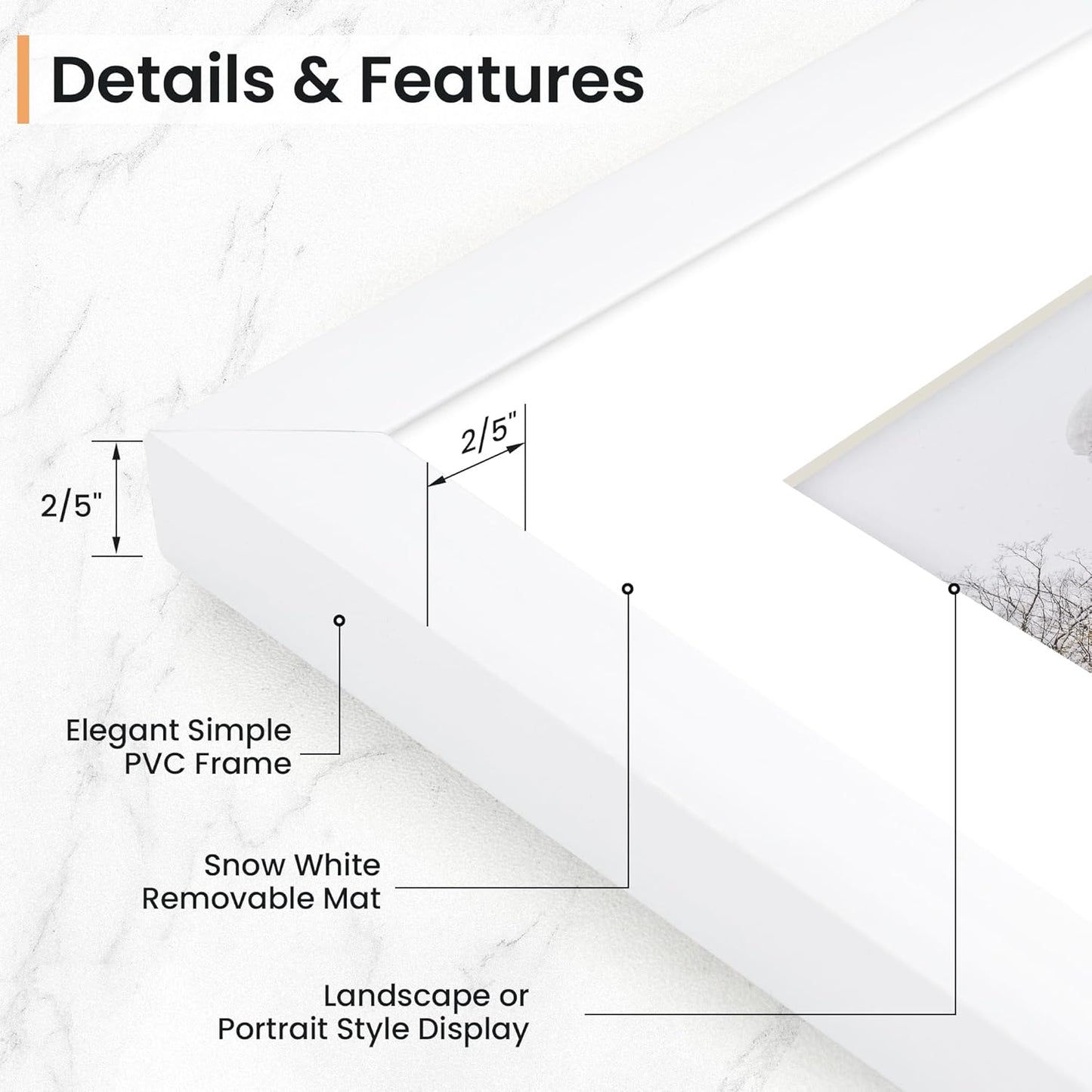 5x7 inch Picture Frame, 5x7 Photo Frames with 4x6 Removable Mat - High Definition Plexiglass - Vertical and Horizontal Display - Wall Hanging Frame - White, 12 Pack
