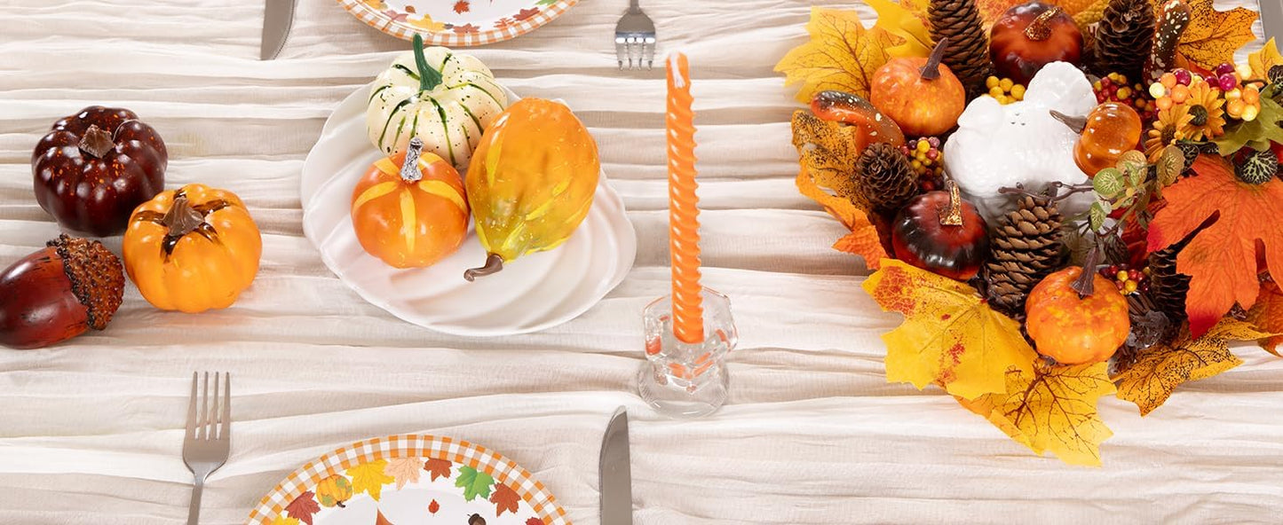 Ivory White Cheesecloth Table Runner 4 Pack Fall Table Runners Boho Gauze 120 Inches White Cheese Cloth Fall Table Decorations for Thanksgiving Weddings Bridal Baby Shower