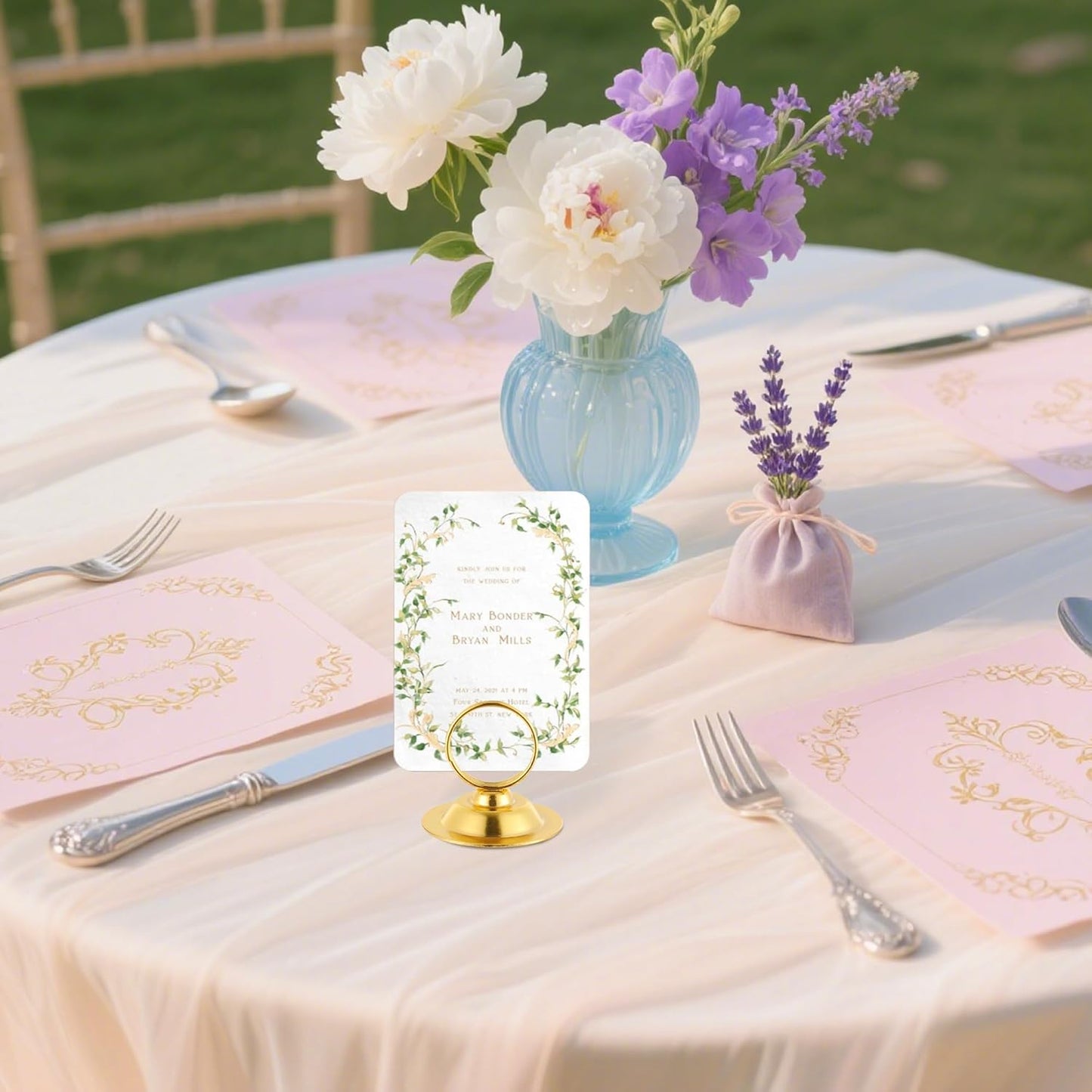 Urban Deco 16 PK Table Card Holder Place Card Holders Steel Card Holders for Photos, Food Signs, Memo Notes, Weddings, Restaurants, Birthday(Gold)