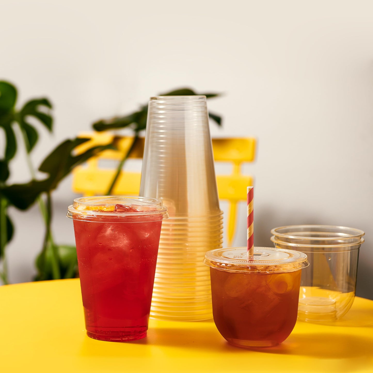 TOSSWARE NATURAL Arc - Plant Based Clear Cold Cups 12 oz - Plastic Alternative for Parties