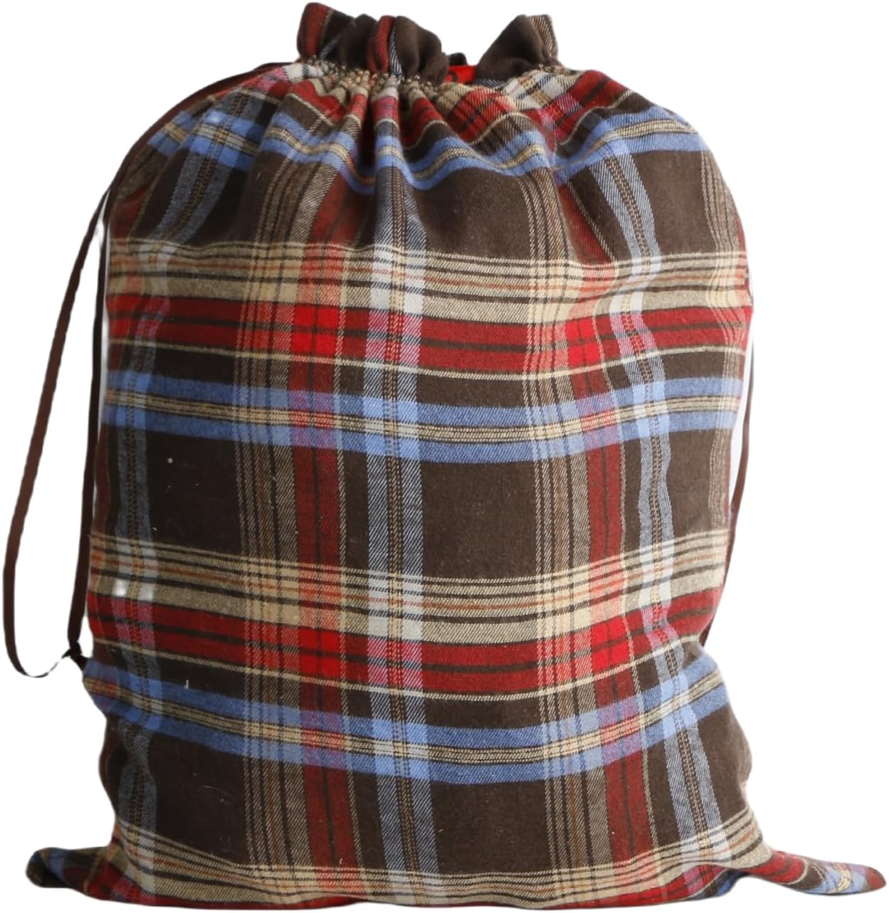 Meseey Large Christmas Gift Bags with Drawstrings Red Green Buffalo Plaid Reusable Sacks Bags Brown Black Gingham Pouch Bag for Thanksgiving Party Gift Wrapping(3 color, 15x20 Inch)