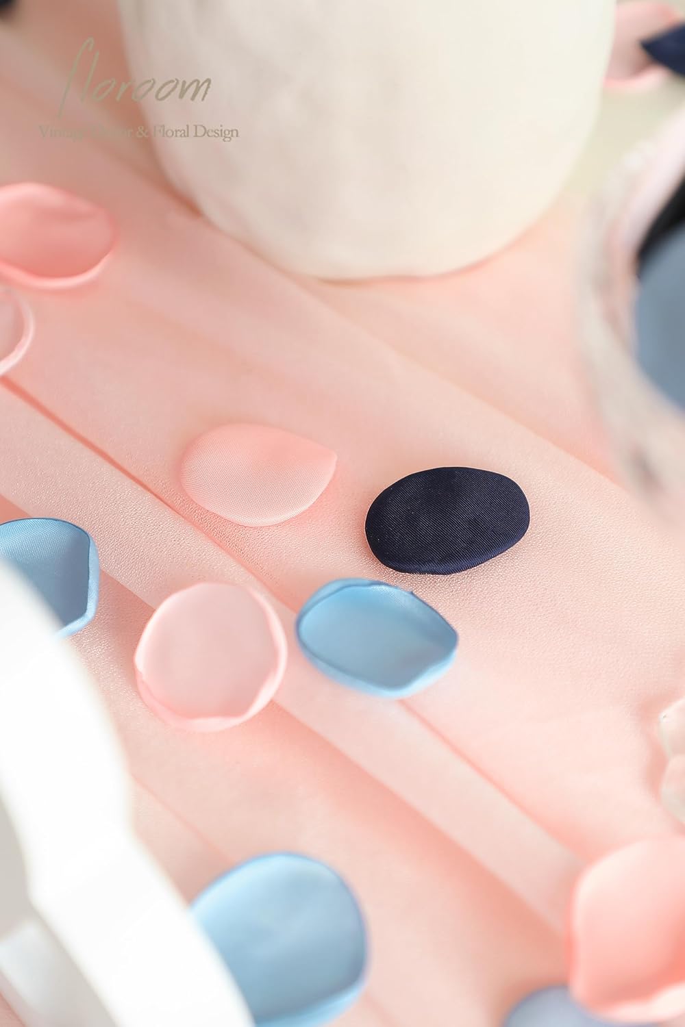 Floroom 300pcs Rose Petals Navy Blue Blush Faux Silk Flower Petals for Wedding Flower Girl Basket Aisle Scatter Dinner Table Centerpieces Party Confetti Bridal Shower Romantic Night Decoration