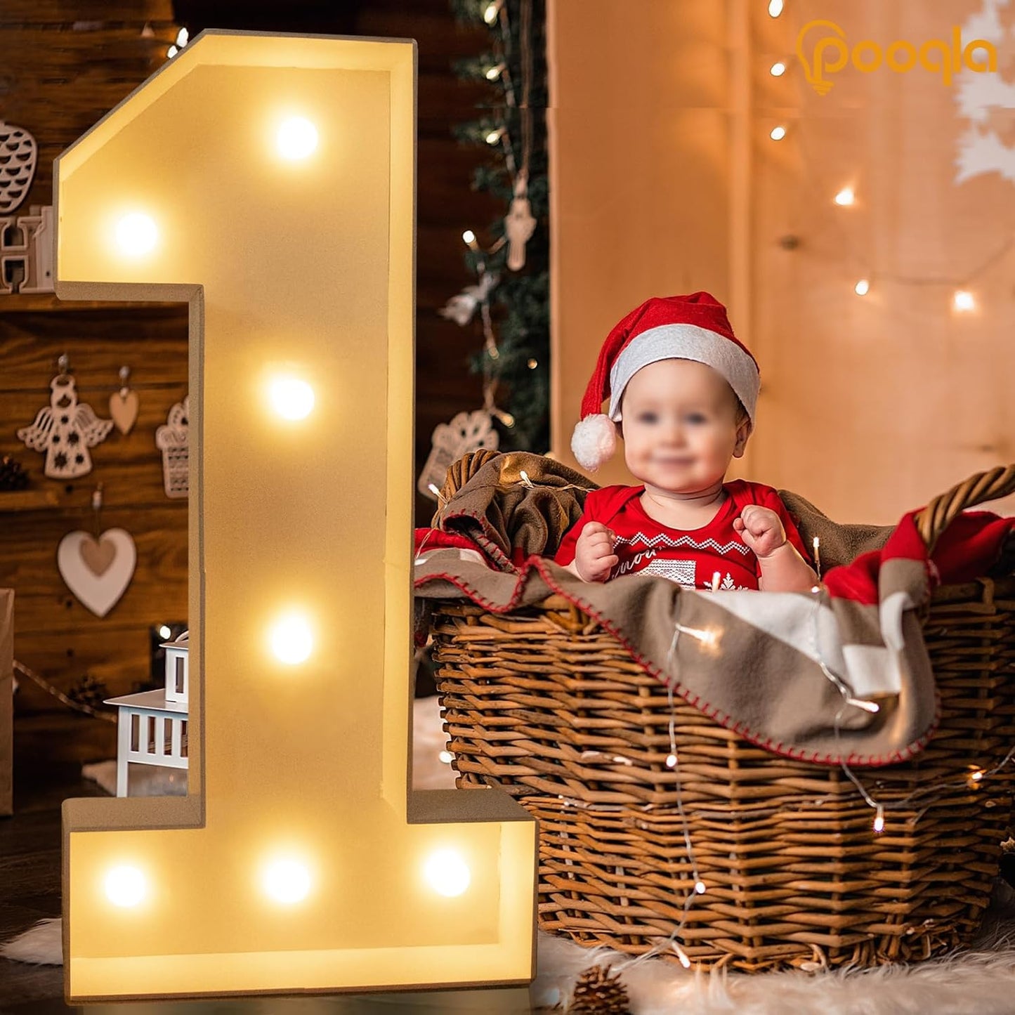 Pooqla 3FT Light Up Numbers, LED Giant Lighted Marquee Numbers, Mosaic Numbers for Balloons for 10th Birthday Decoration Anniversary Wedding Party Decor, Pre-Cut Frame Large Number 0