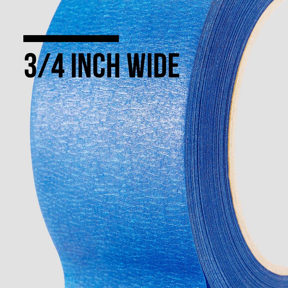 Lichamp 10 Pack Blue Painters Tape 3/4 inch, Blue Masking Tape Bulk Multi Pack, 0.75 inch x 55 Yards x 10 Rolls (550 Total Yards)