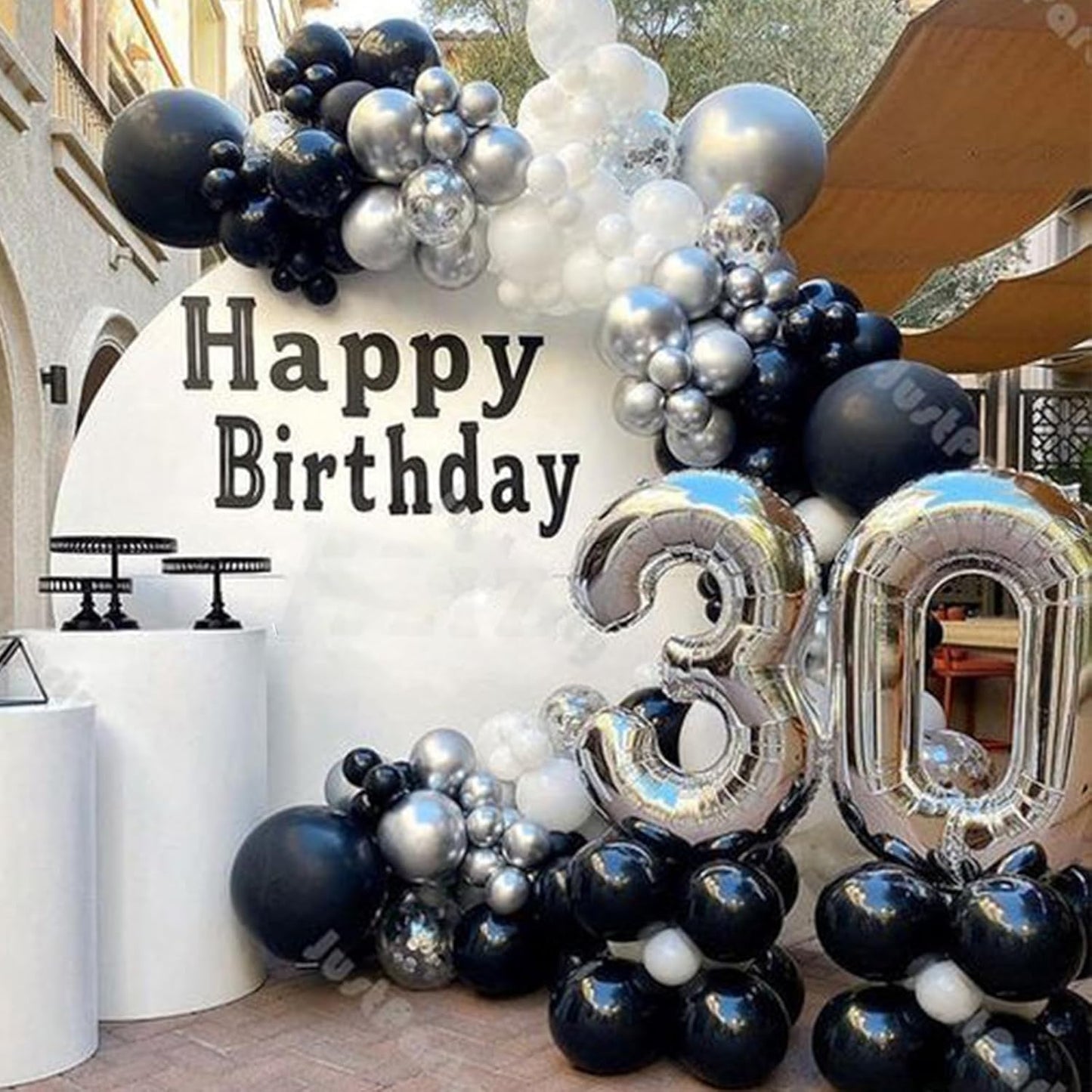 Black and Silver Balloons, Metallic Silver and Black Balloons Pearl Silver Confetti Balloons Party Balloons Chrome Latex Balloons for Kids Adults Birthday Wedding Baby Shower Graduation