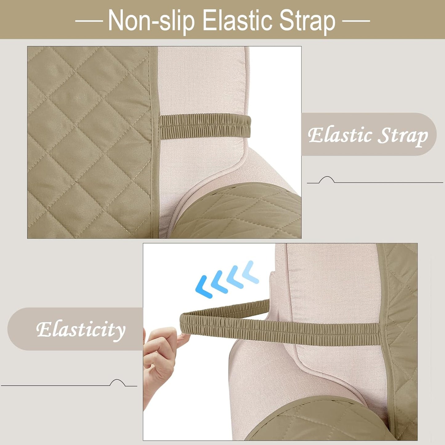 Reversible 4 Seater Sofa Cover 91 Inch Large Couch Cover Furniture Protector(Sofa XX-Large,Camel/Beige)