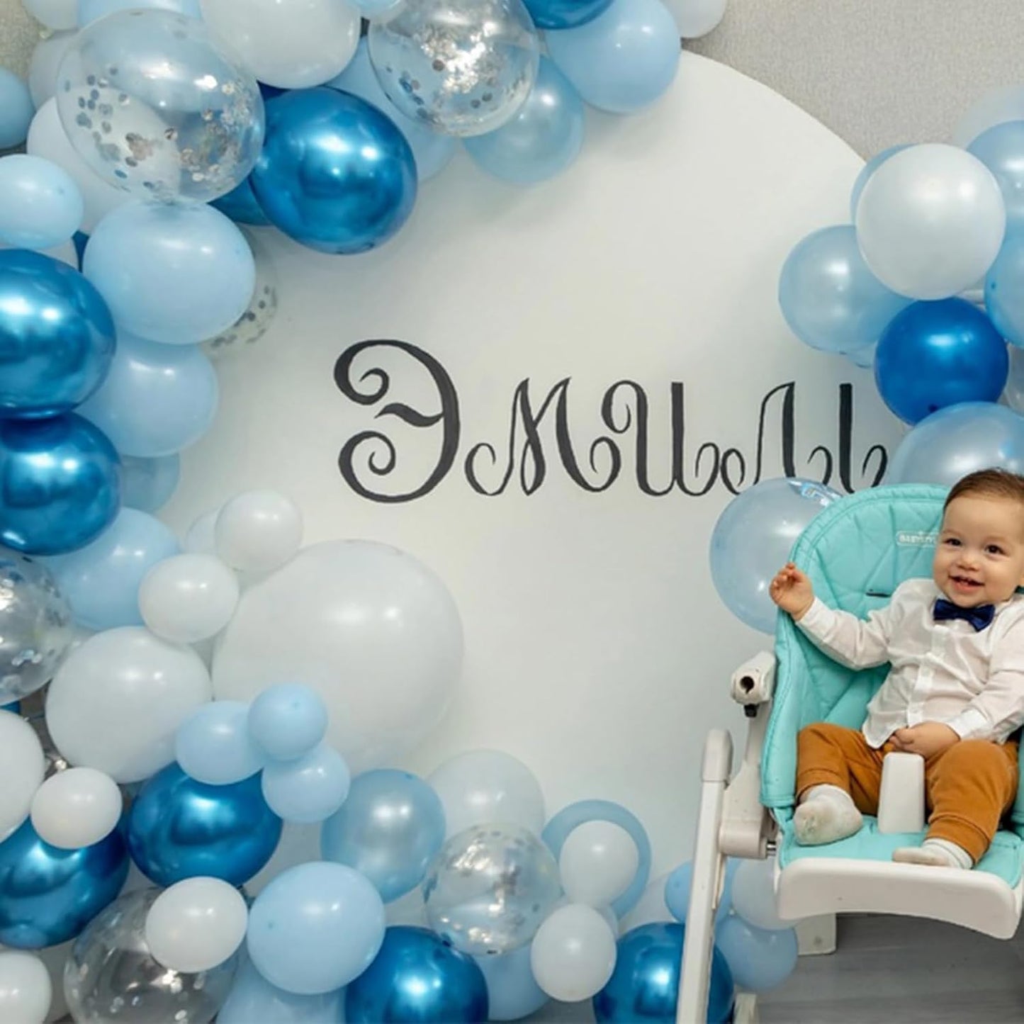 Paready Blue Balloons Set, 60 Pcs 12 Inch Pearl Blue Balloons Metallic Blue Macaron Balloon, Baby Blue Confetti Party Balloon for Baby Shower Birthday Wedding Bridal Shower Decorations