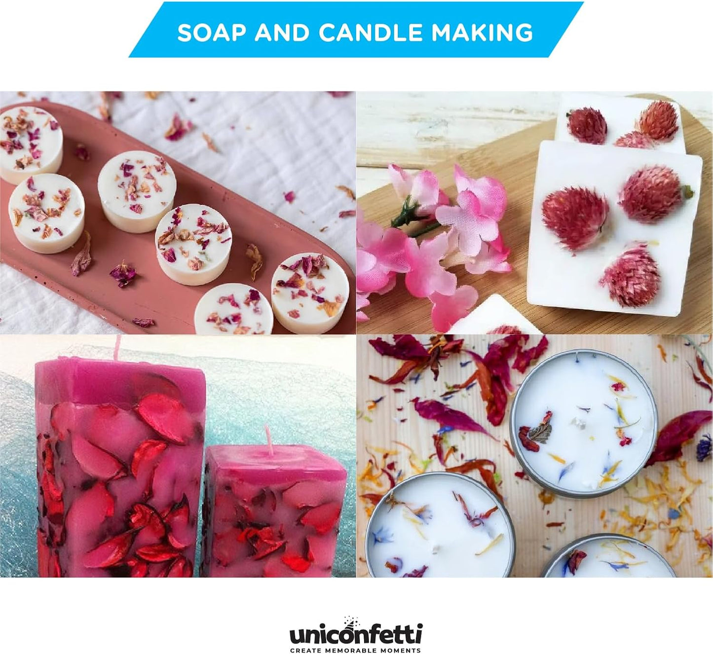 Dried Flower Forget Me Not Biodegradable Confetti - Real Flower Petals for Weddings, Flower Girl Toss, Wedding Send Off Ideas, Party Table Decoration | Boxed - 8oz (0.5lbs)