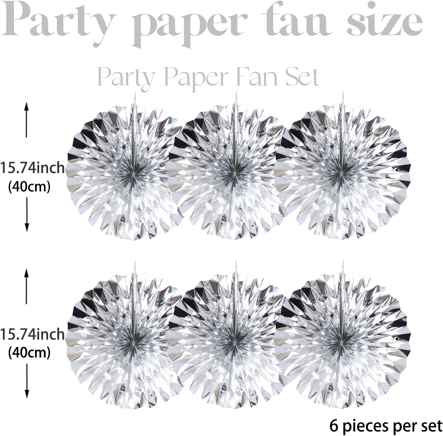 Silver Birthday Decorations,DIY Silver Paper Fans Hanging Decoration ,DecoracióN De CumpleañOs para Hombre,Wedding Decorations for Party16in,Birthday Decorations for Men 30 Color DIY Set (Silver)
