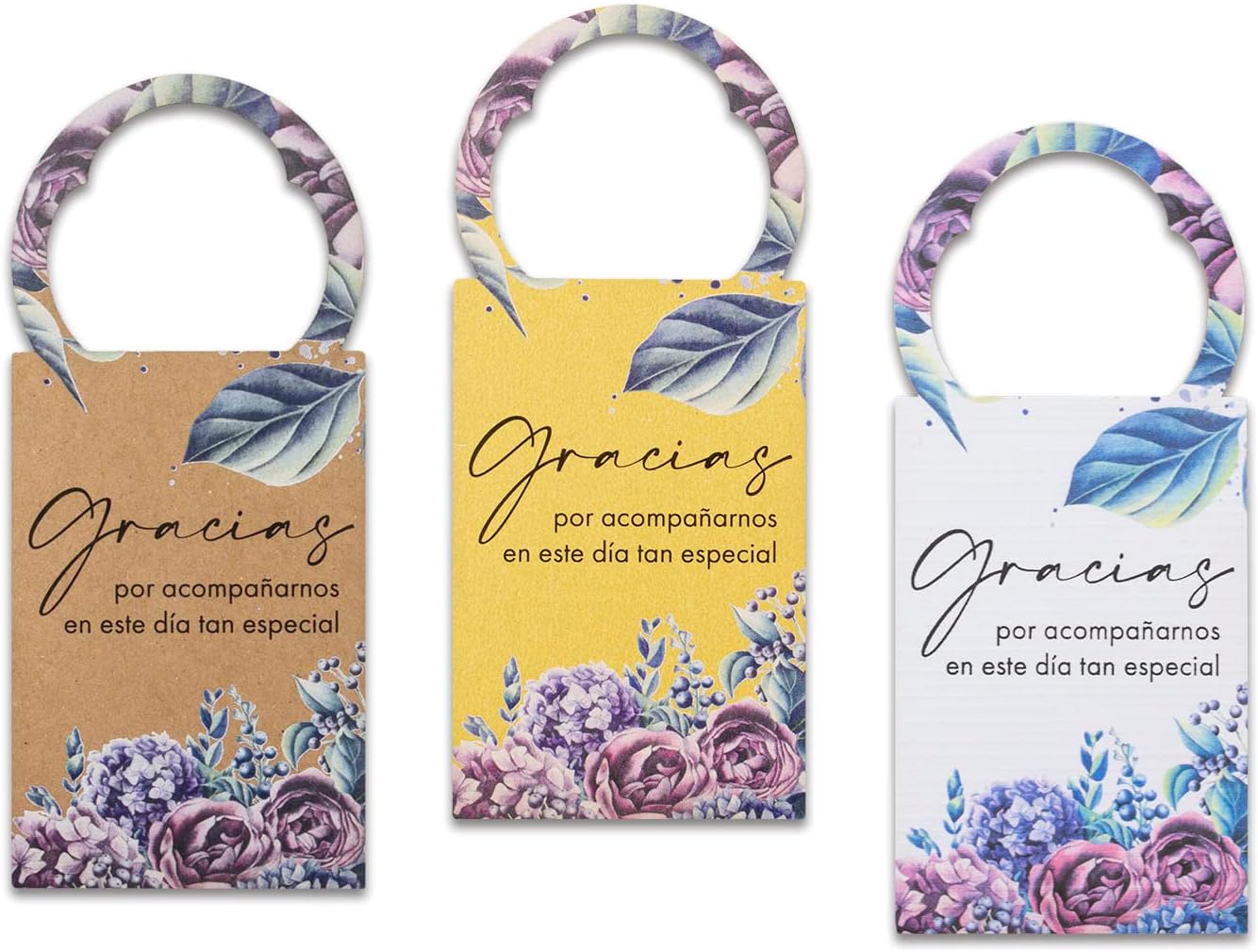 Summer-Ray 50pcs Gracias Mini Champagne Mini Wine Bottle Weding Party Favors Tags (White)