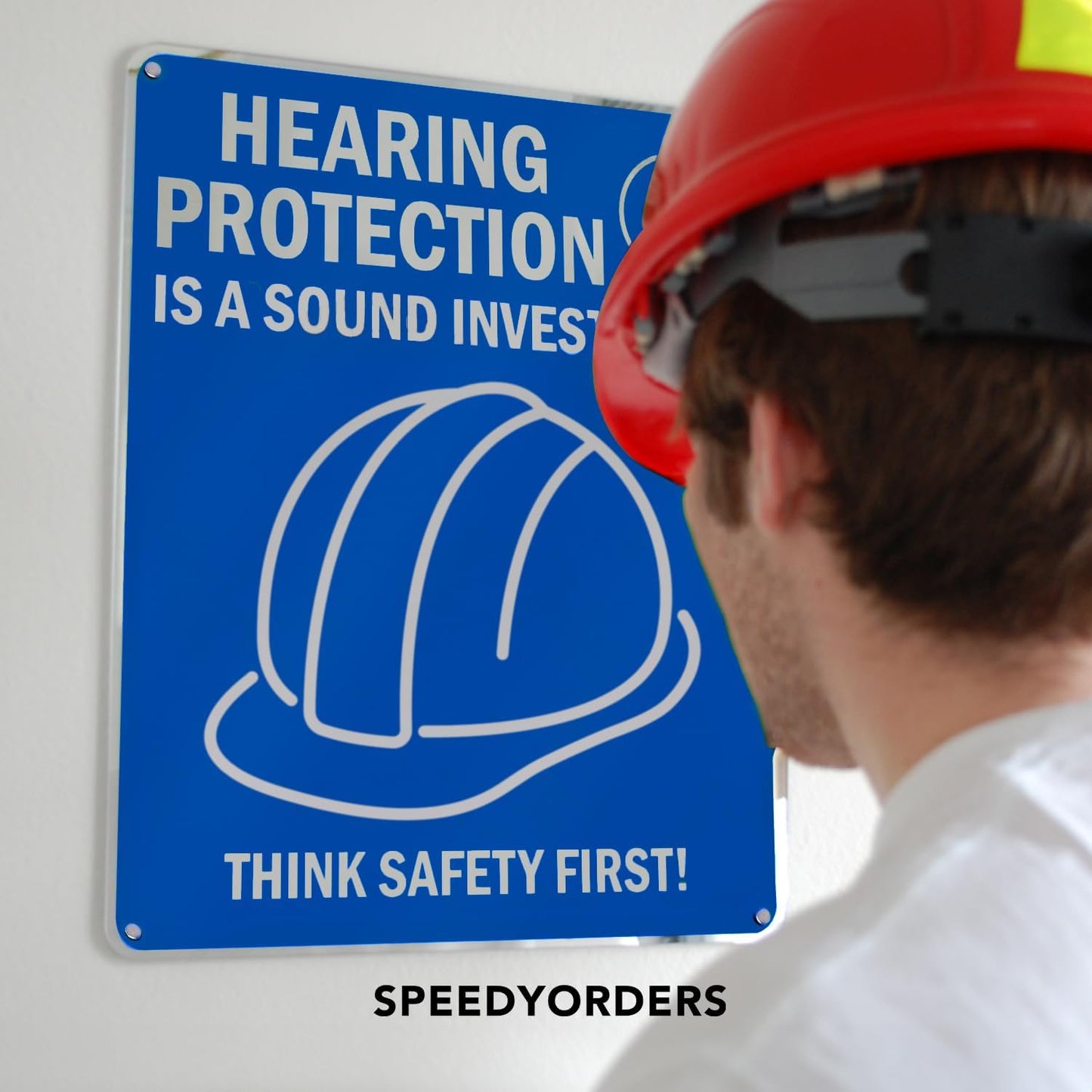 Custom Metal Signs, Personalized Aluminum, Customized Safety, Business Signs, Waterproof Outdoor, White Aluminum (Blue Background, 20x20 In)