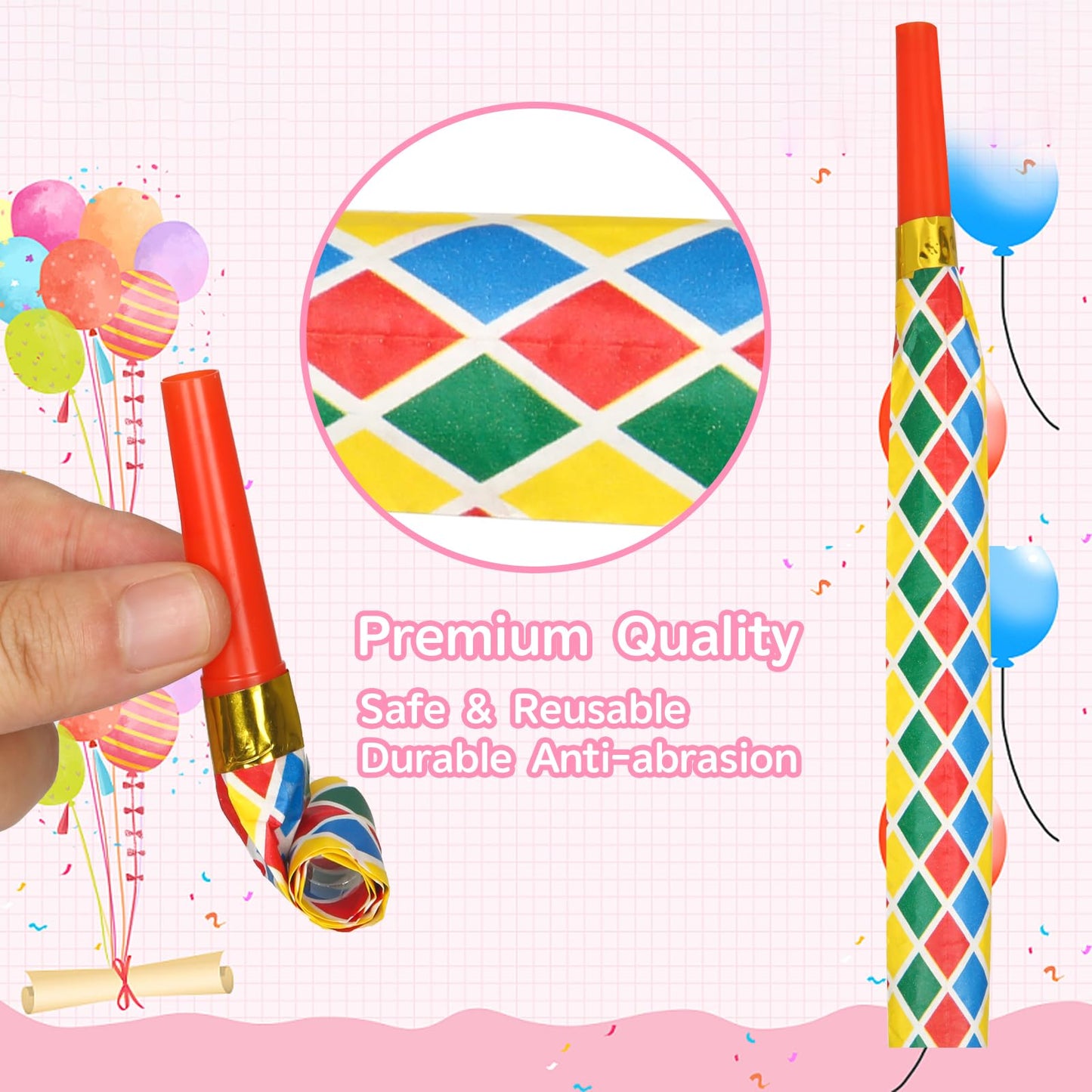 Chshhuao 50 Pcs Funny Blowouts Blow Horns Birthday Party Whistles New Years Party Favors