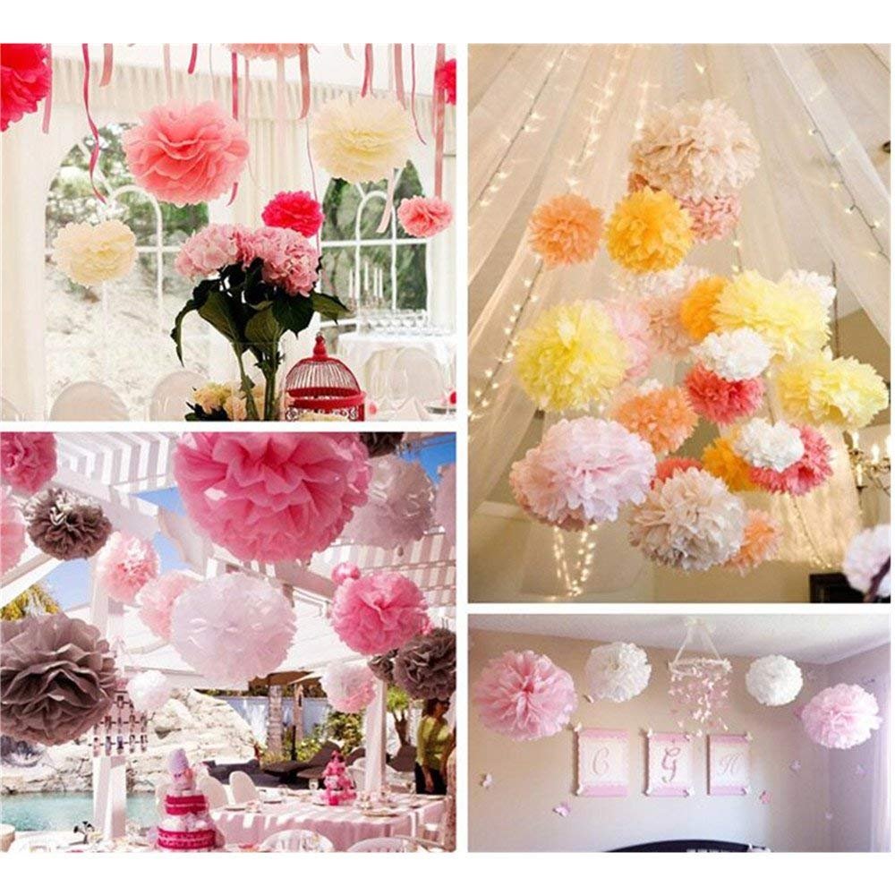 Gavoyeat Paper Pom Poms Color Tissue Flowers Birthday Celebration Wedding Party Halloween Christmas