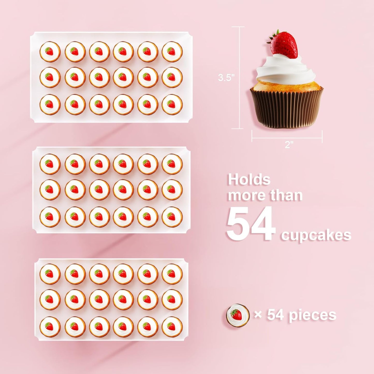 3 Pieces Cupcake Stand Holder, White Acrylic Dessert Table Display Set with Iron Support Legs for Birthday Candy Bar Décor Weddings, Parties Events